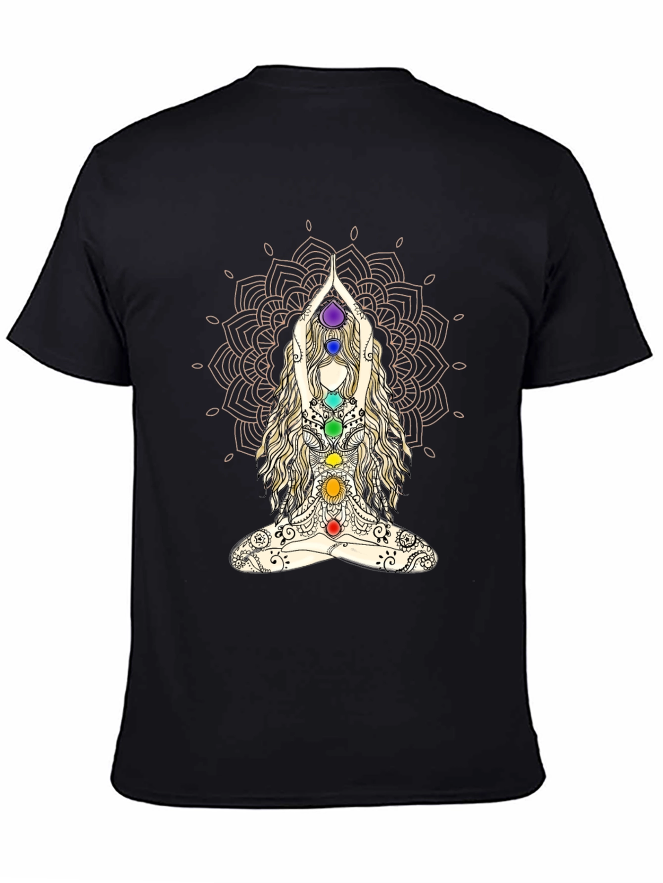 Chakra Mandala Yoga T-Shirt - Meditative Design