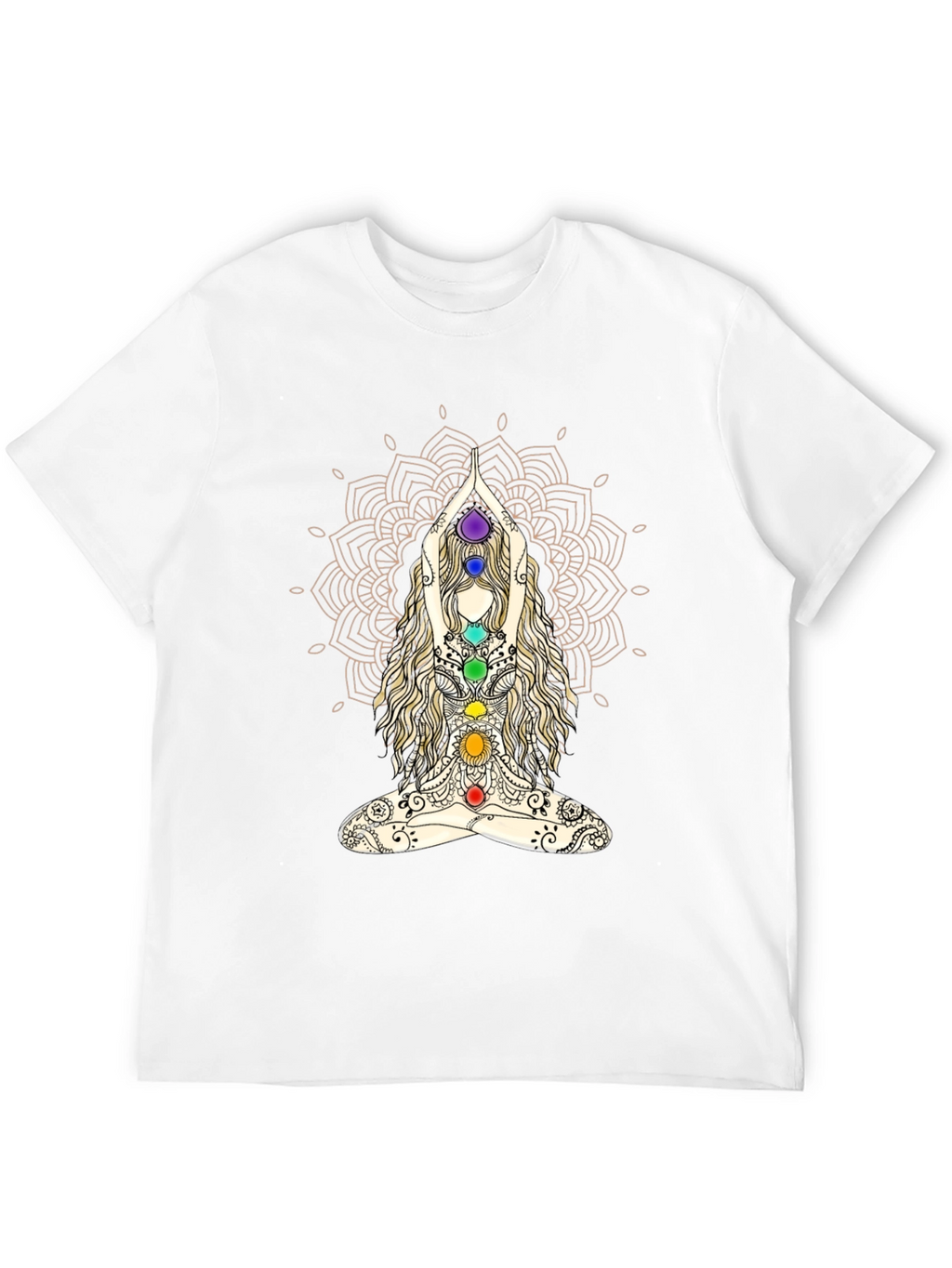 Chakra Mandala Yoga T-Shirt - Meditative Design