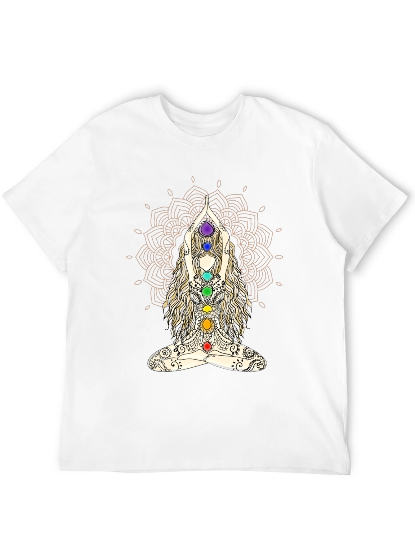 Chakra Mandala Yoga T-Shirt - Meditative Design