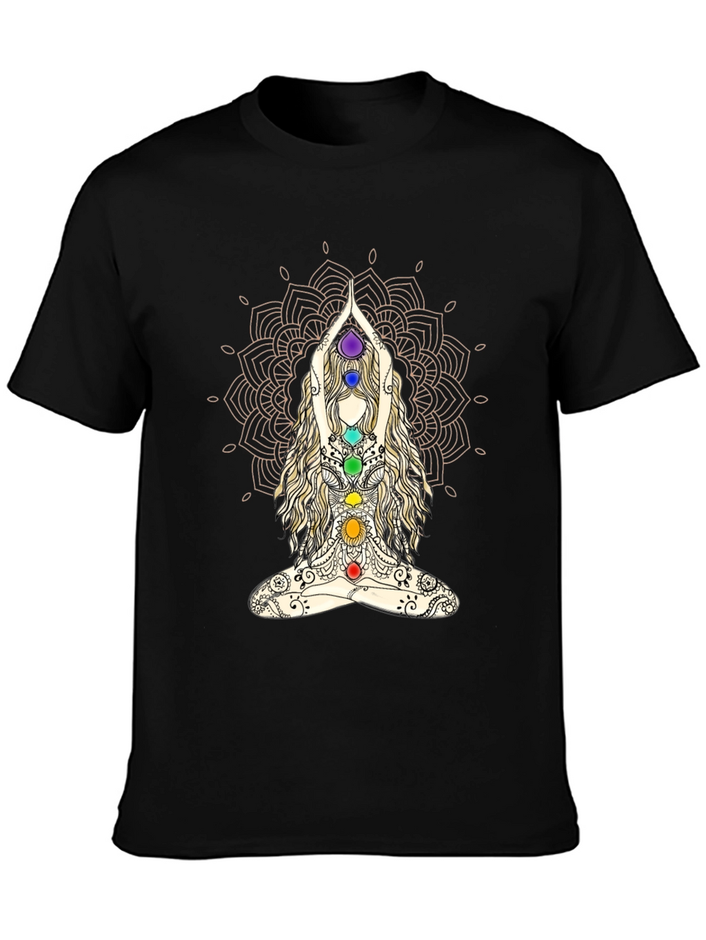 Chakra Mandala Yoga T-Shirt - Meditative Design
