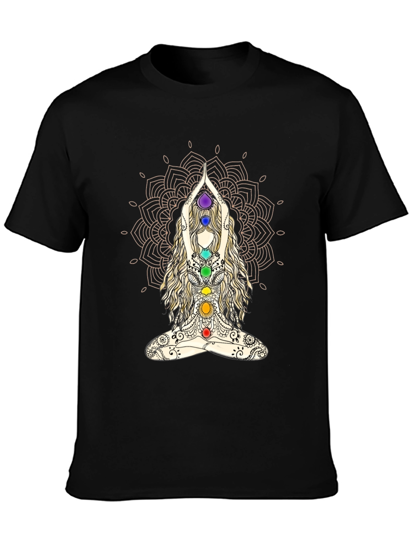 Chakra Mandala Yoga T-Shirt - Meditative Design