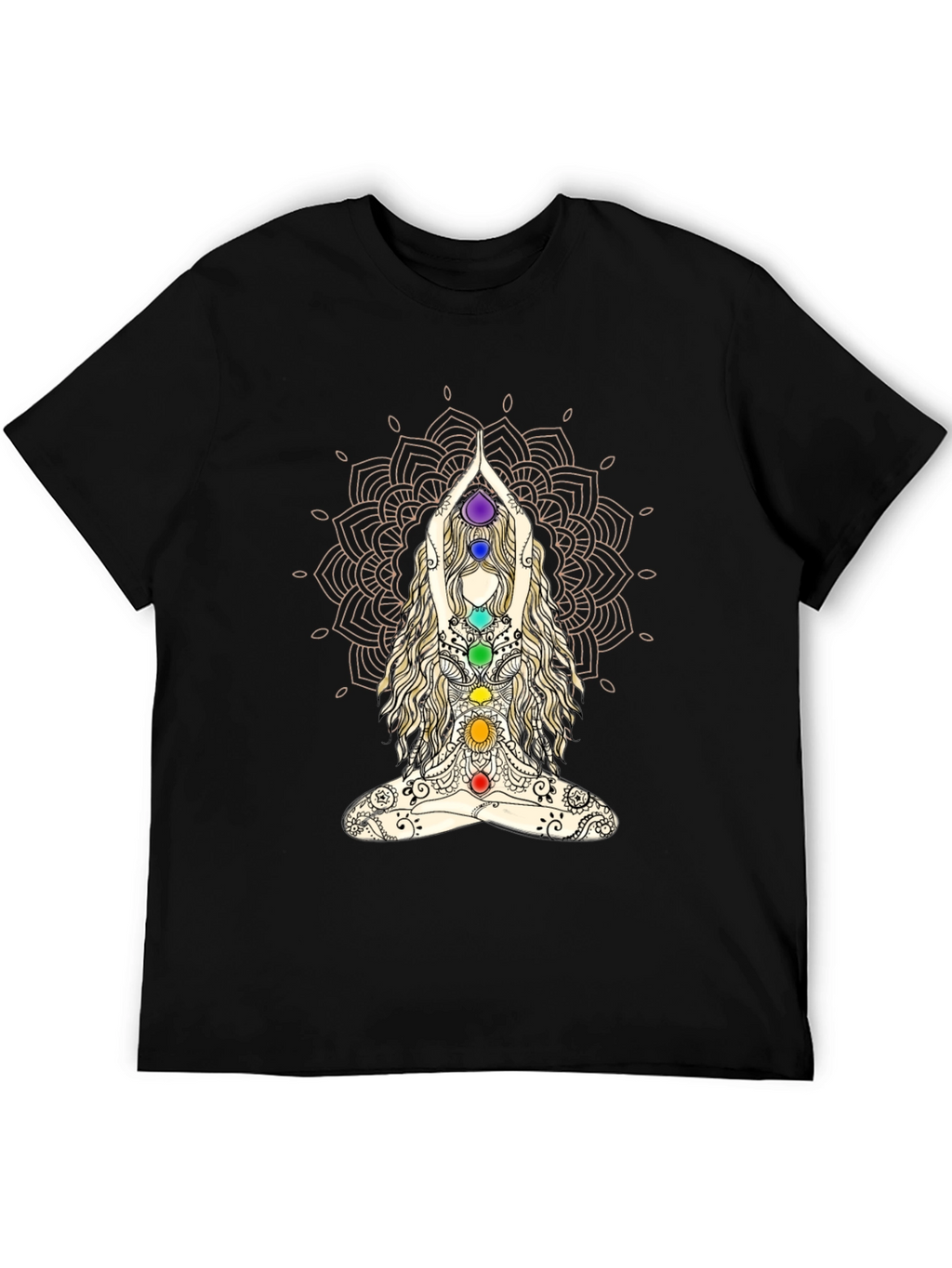 Chakra Mandala Yoga T-Shirt - Meditative Design