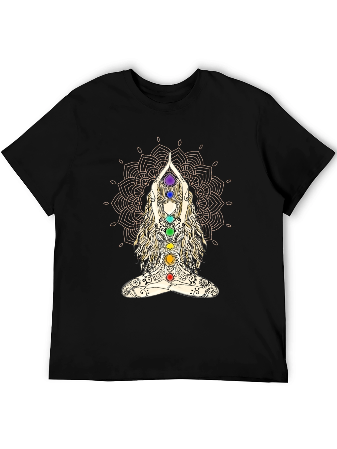 Chakra Mandala Yoga T-Shirt - Meditative Design