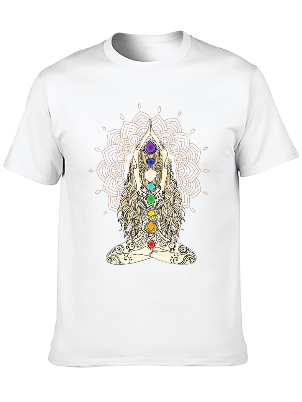 Chakra Mandala Yoga T-Shirt - Meditative Design