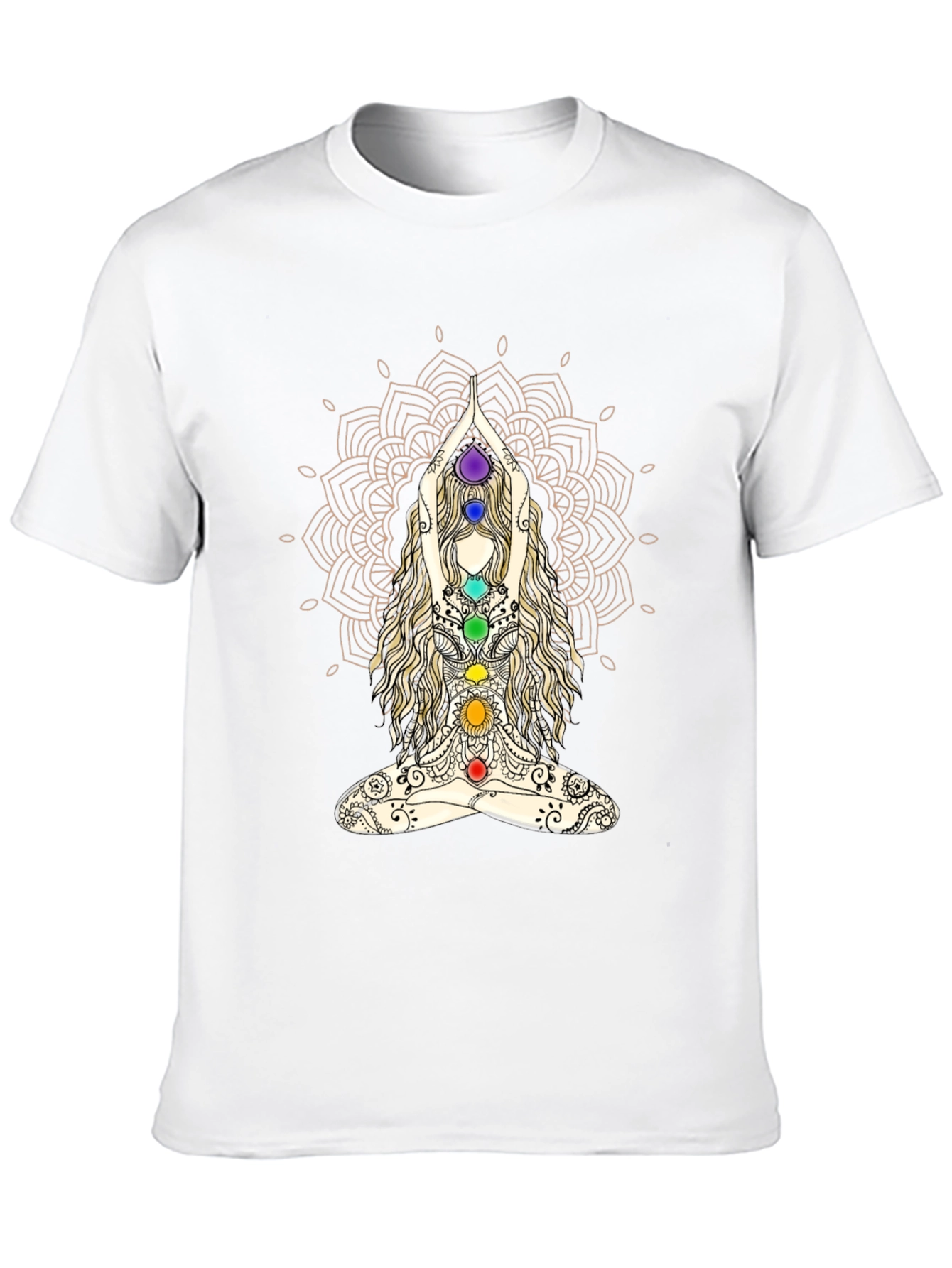 Chakra Mandala Yoga T-Shirt - Meditative Design