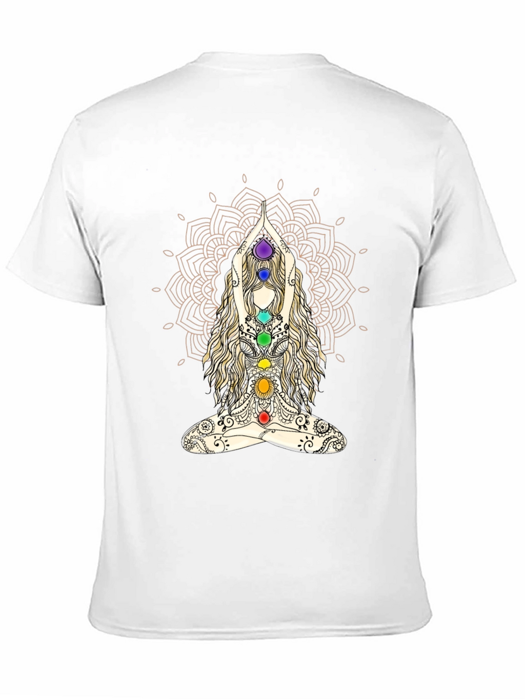Chakra Mandala Yoga T-Shirt - Meditative Design