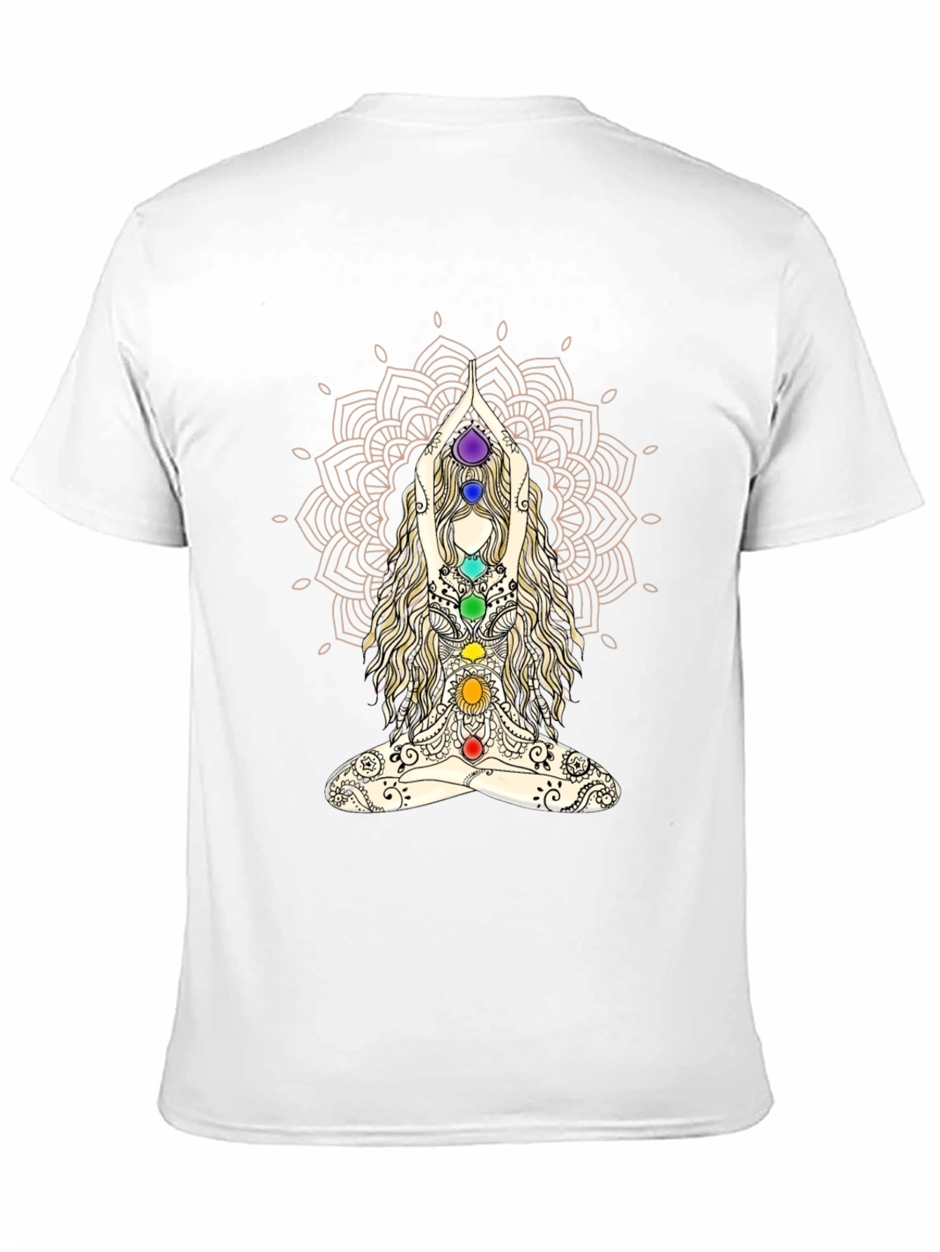 Chakra Mandala Yoga T-Shirt - Meditative Design
