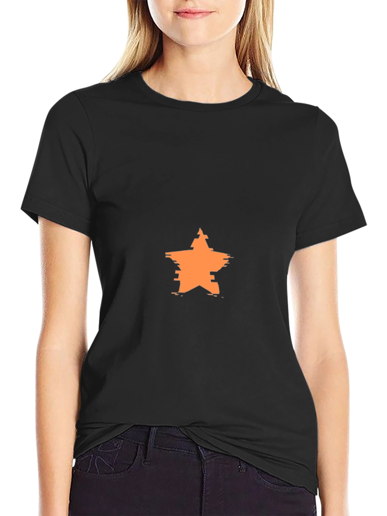 Modern Star Graphic Black T-Shirt