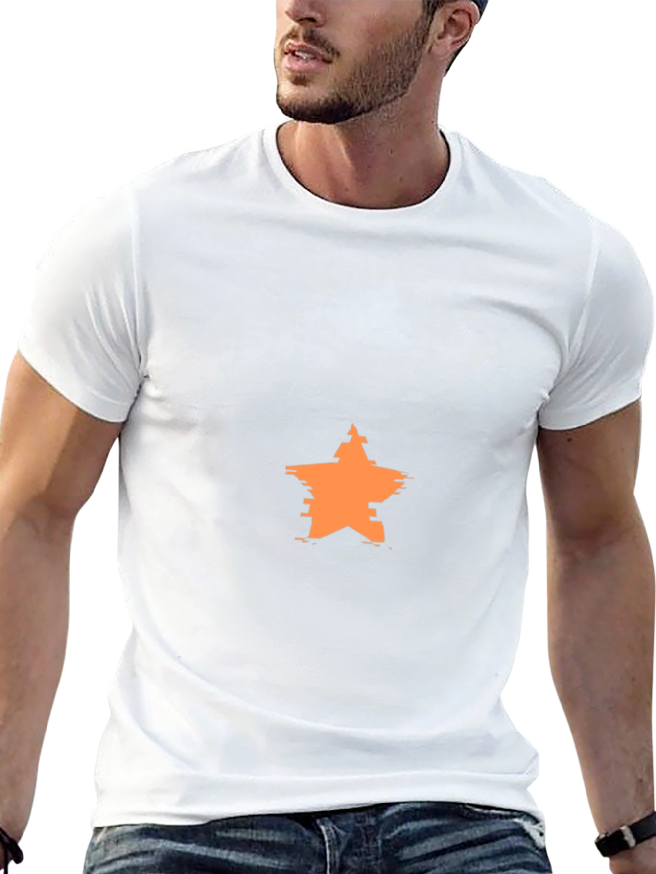 Modern Star Graphic Black T-Shirt