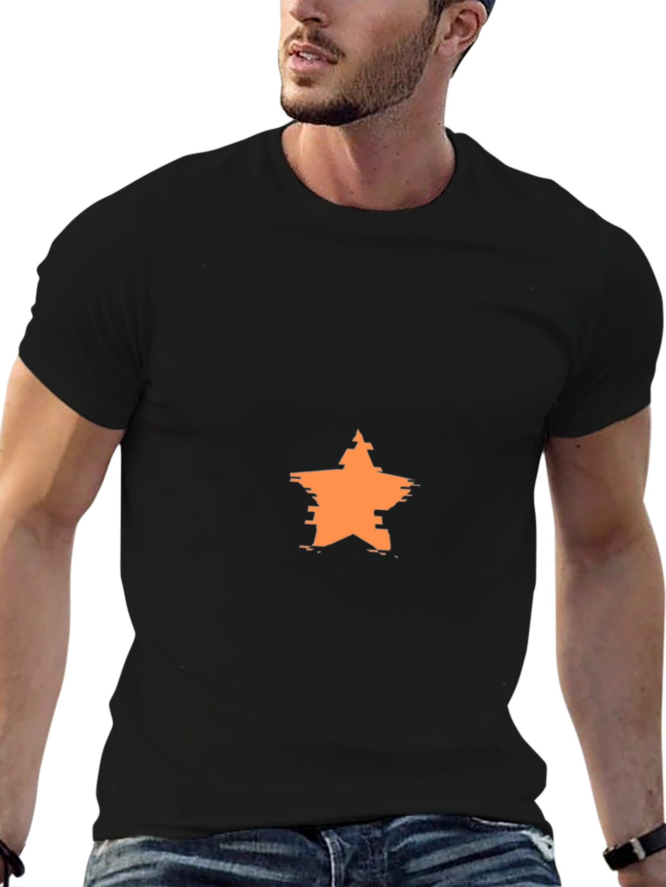 Modern Star Graphic Black T-Shirt