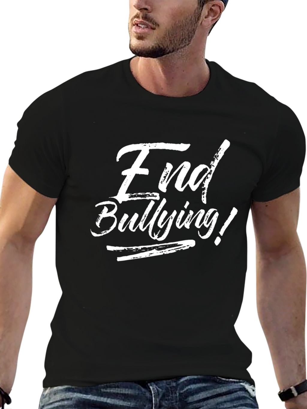 End Bullying! Black T-Shirt - Anti Bullying Awareness