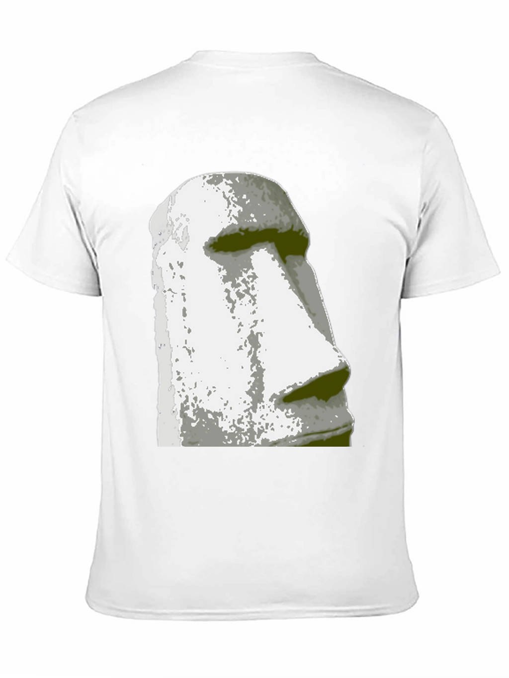 Moai Head Graphic Tee - Black Cotton Casual Shirt