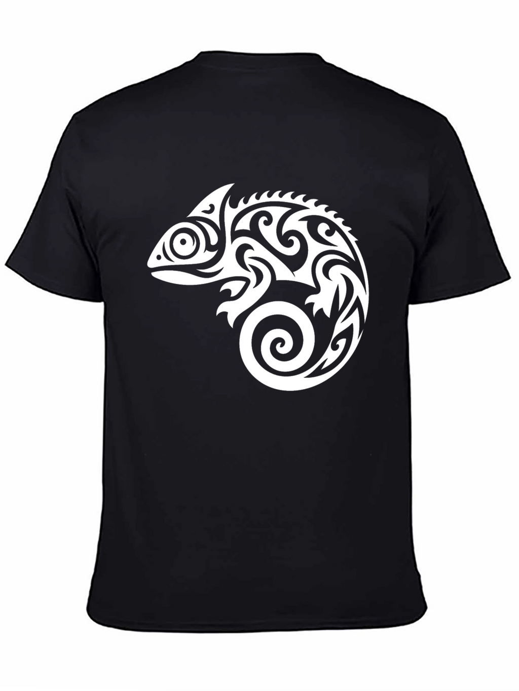 Tribal Chameleon Graphic Tee - Black T-Shirt