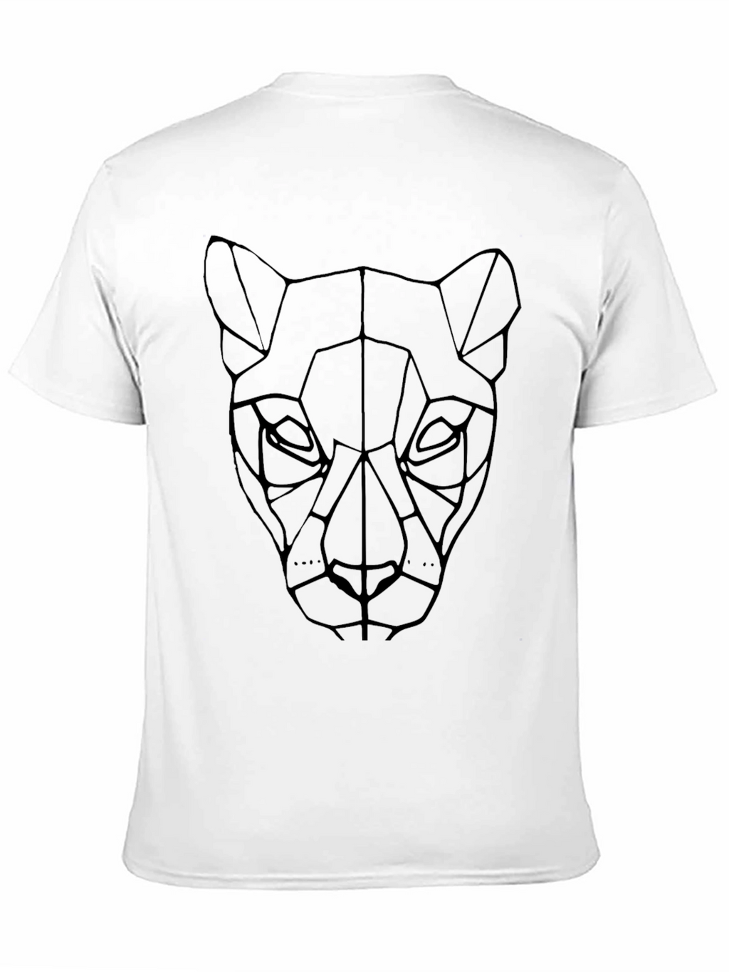 Geometric Panther Graphic T-Shirt - Stylish Black Tee