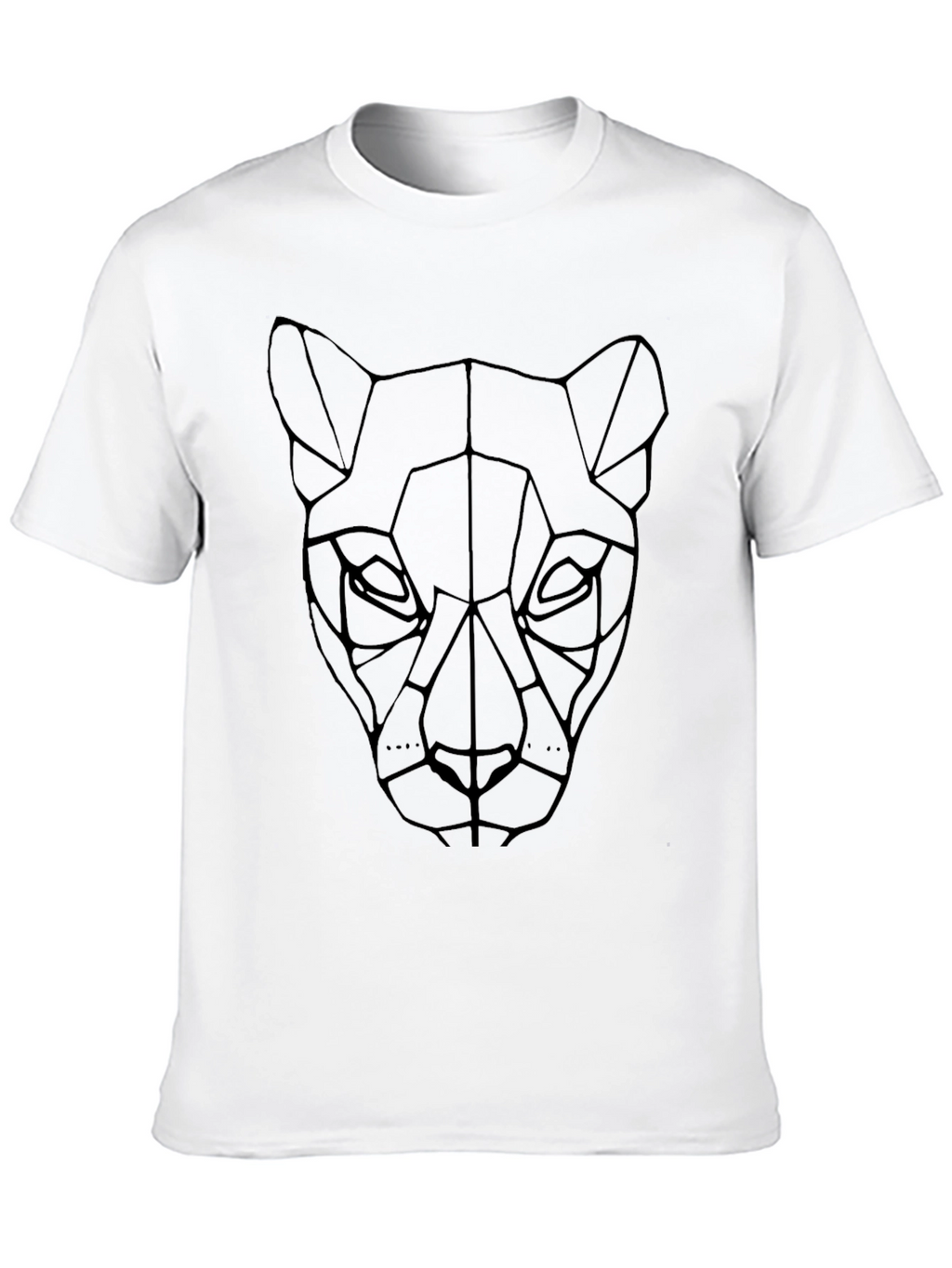 Geometric Panther Graphic T-Shirt - Stylish Black Tee