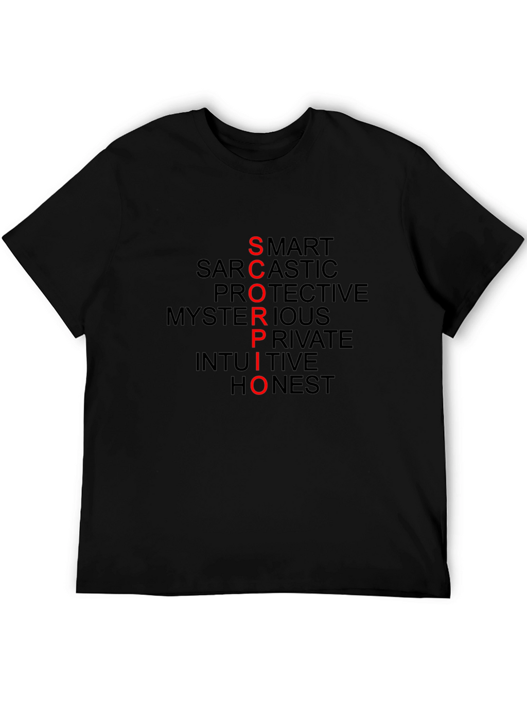 Scorpio Zodiac Sign Mens Black T-Shirt