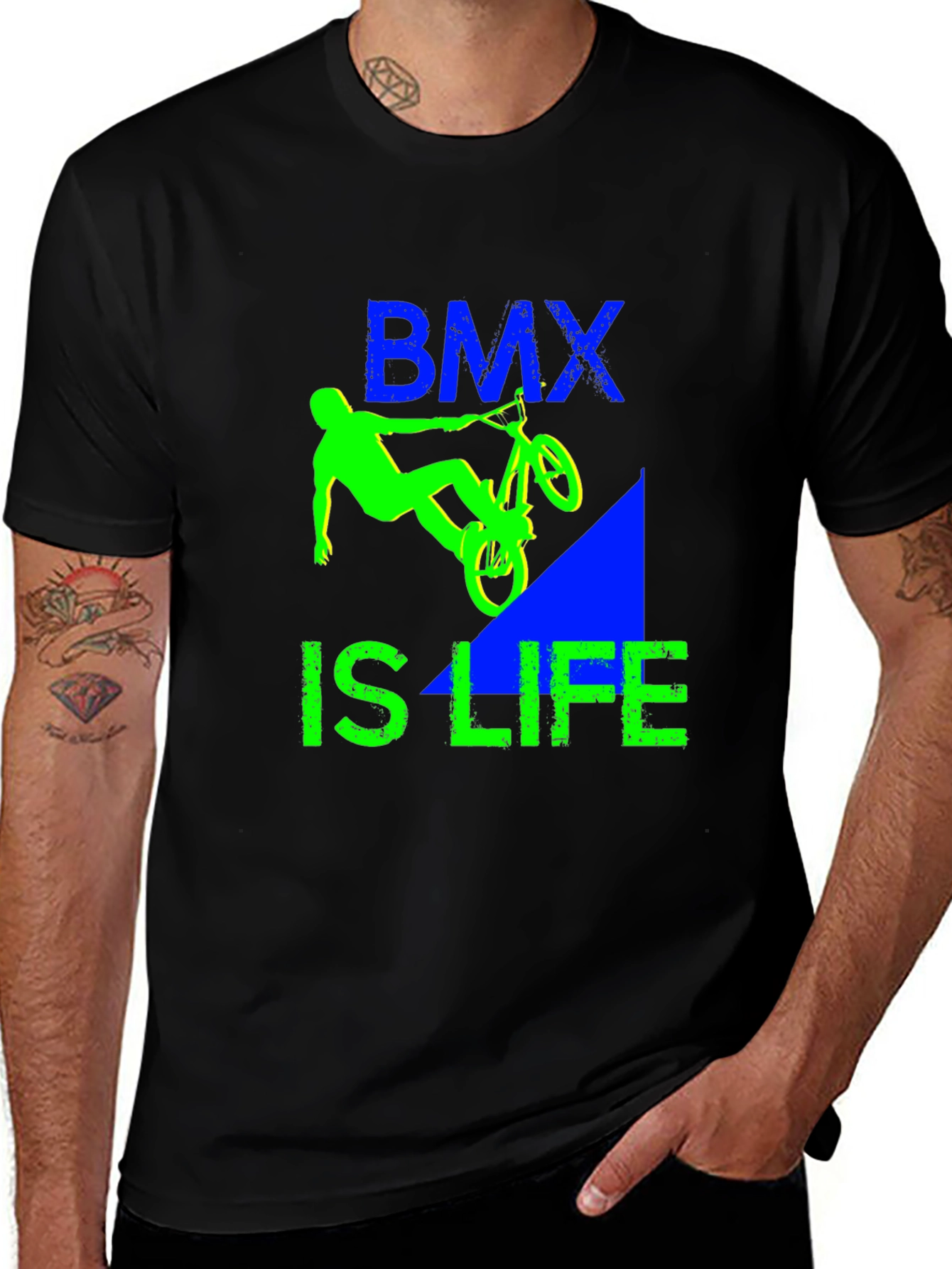 BMX is Life Graphic Tee - Black Cotton Blend Casual Shirt