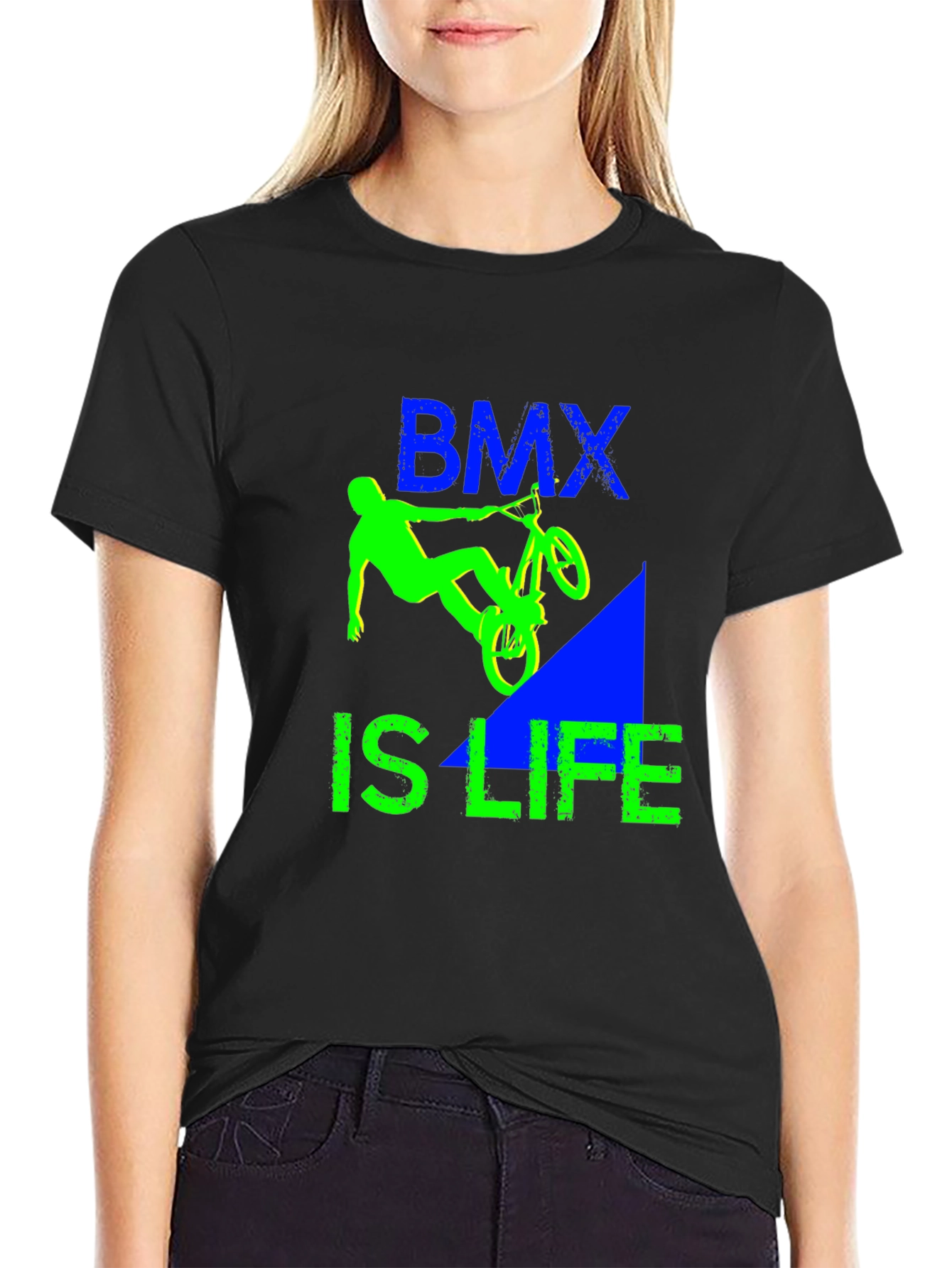 BMX is Life Graphic Tee - Black Cotton Blend Casual Shirt