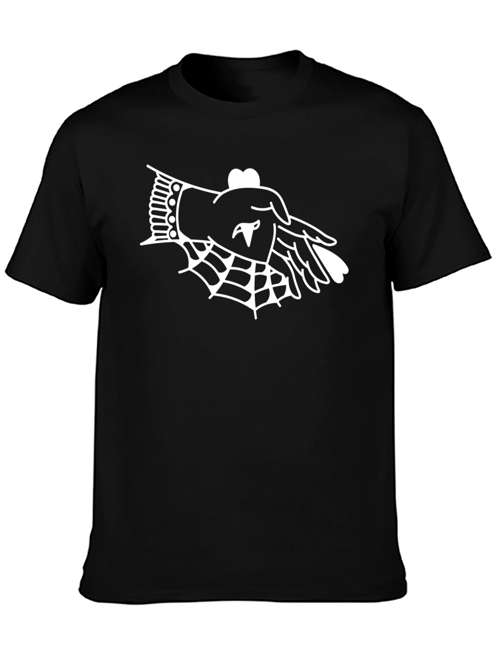 Graphic Tee: Hand & Spider Web - Black T-Shirt