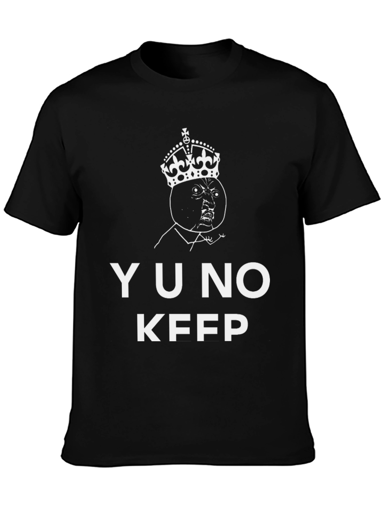 YU NO KFPP Graphic T-Shirt - Black Crew Neck Tee