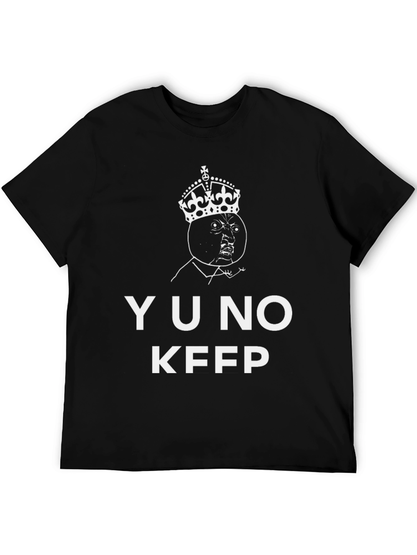 YU NO KFPP Graphic T-Shirt - Black Crew Neck Tee