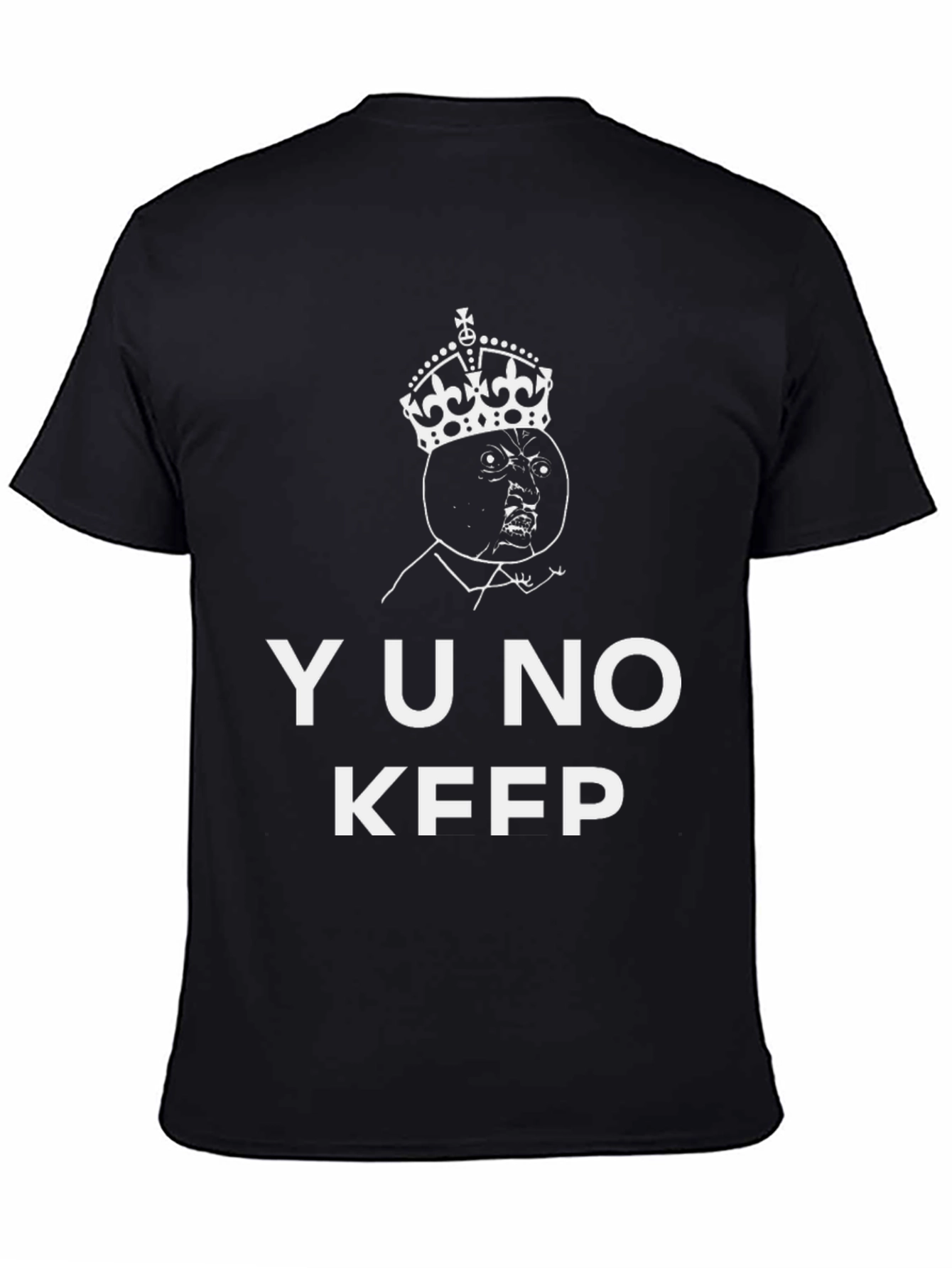 YU NO KFPP Graphic T-Shirt - Black Crew Neck Tee