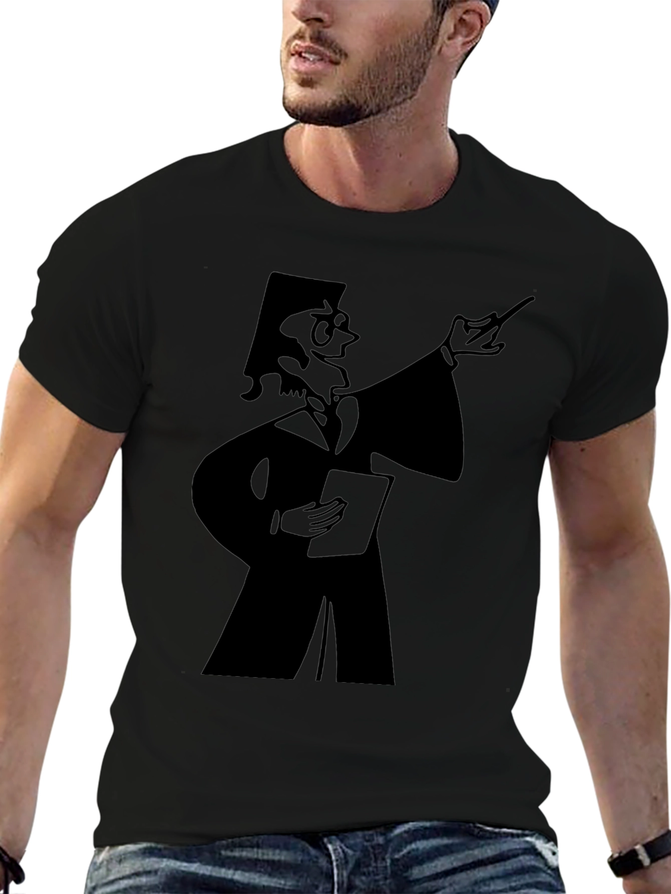 Professor Graphic Tee - Black Cotton T-Shirt