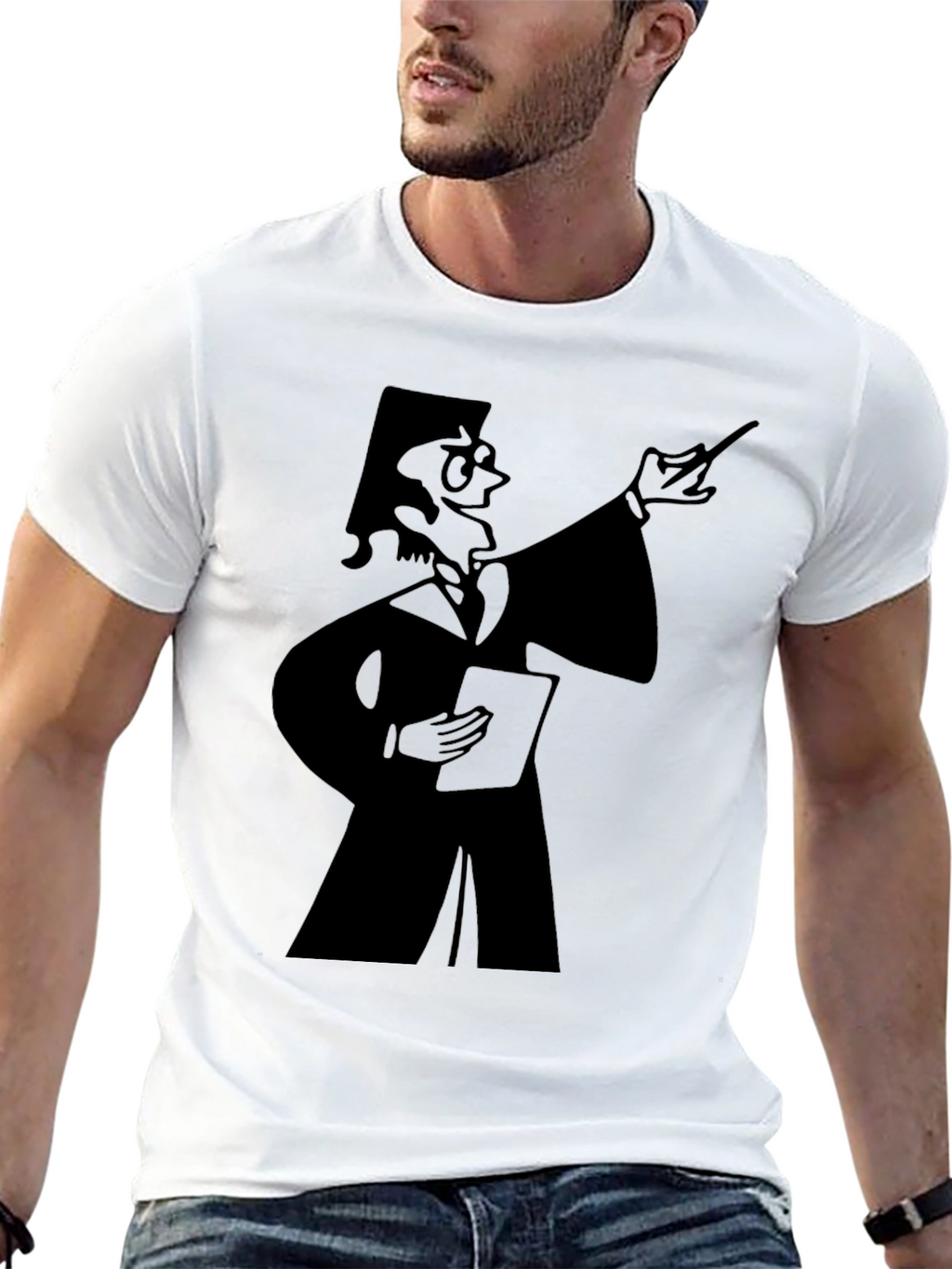 Professor Graphic Tee - Black Cotton T-Shirt