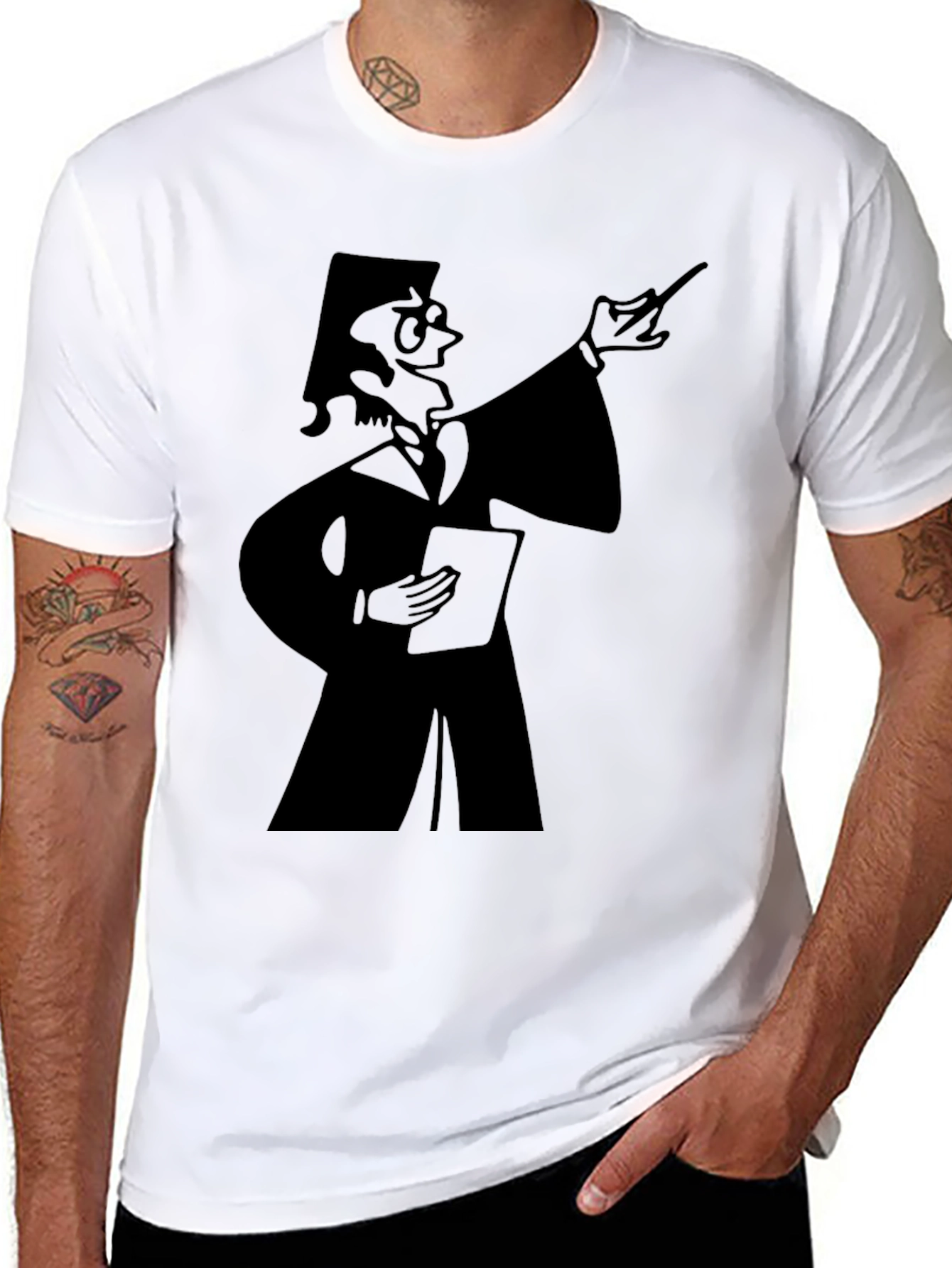 Professor Graphic Tee - Black Cotton T-Shirt