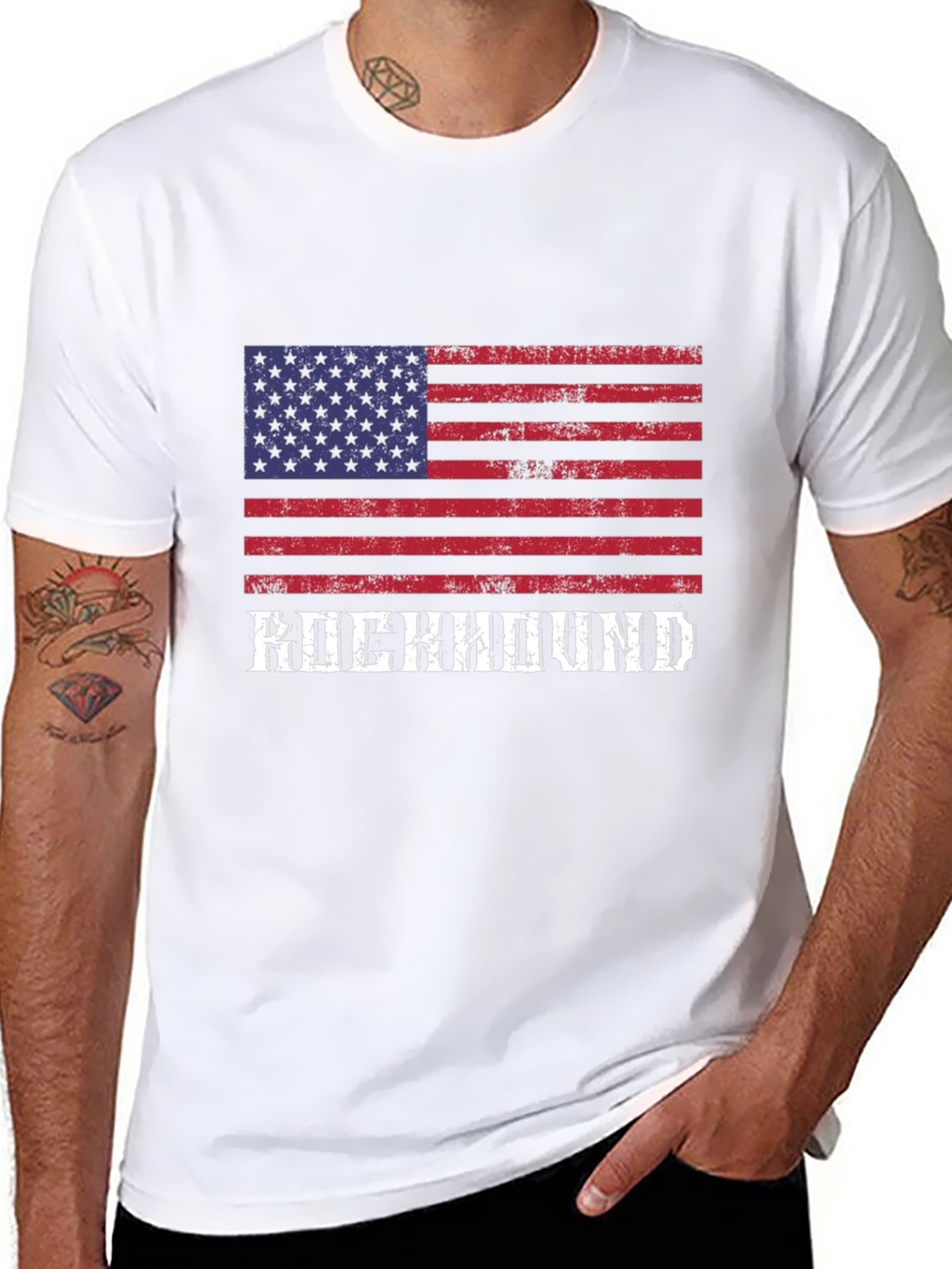 Rockhound American Flag Graphic T-Shirt