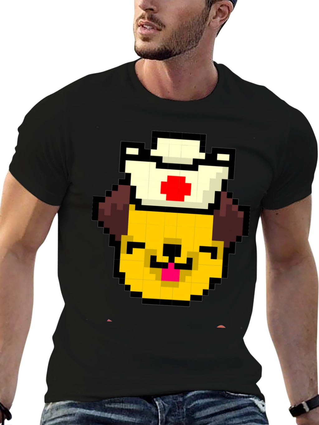 Pixel Dog Nurse Black T-Shirt
