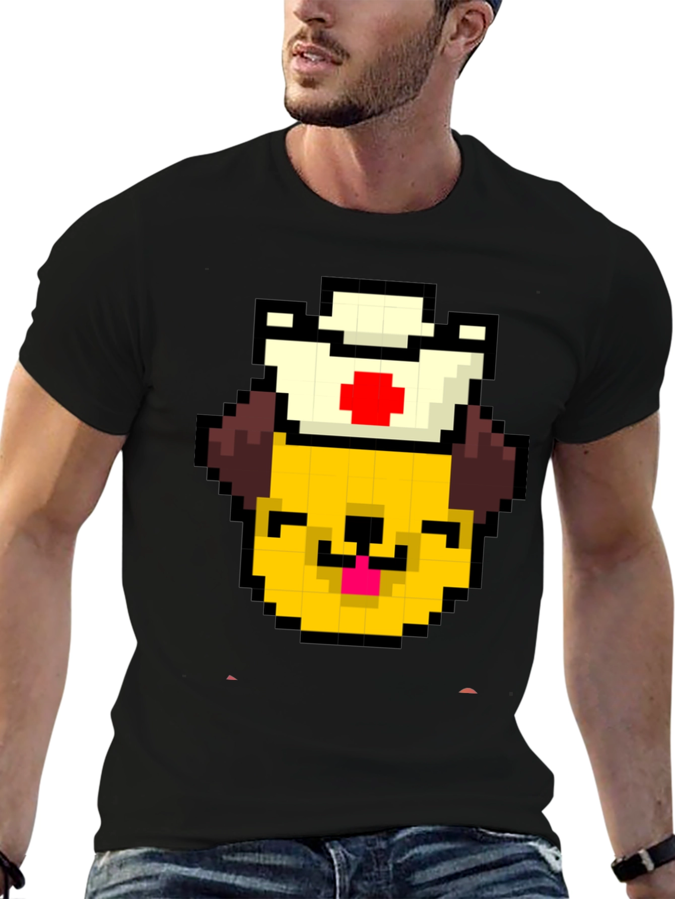 Pixel Dog Nurse Black T-Shirt