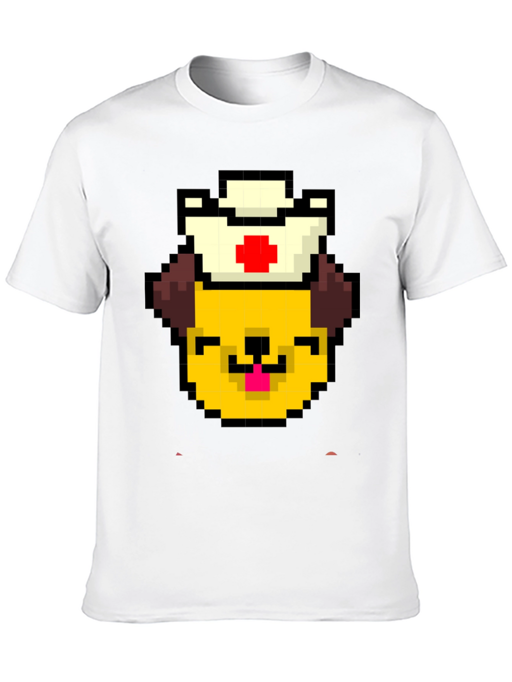 Pixel Dog Nurse Black T-Shirt