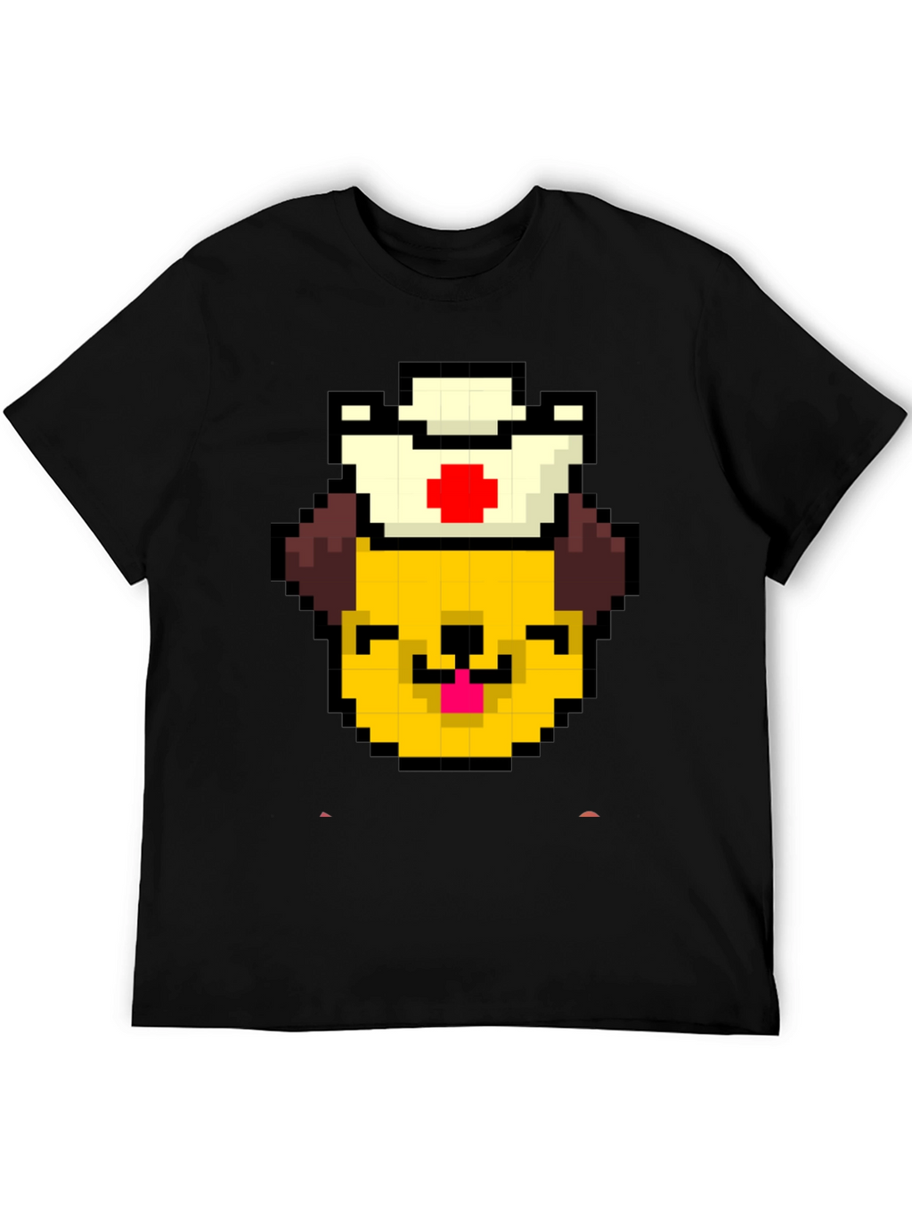 Pixel Dog Nurse Black T-Shirt