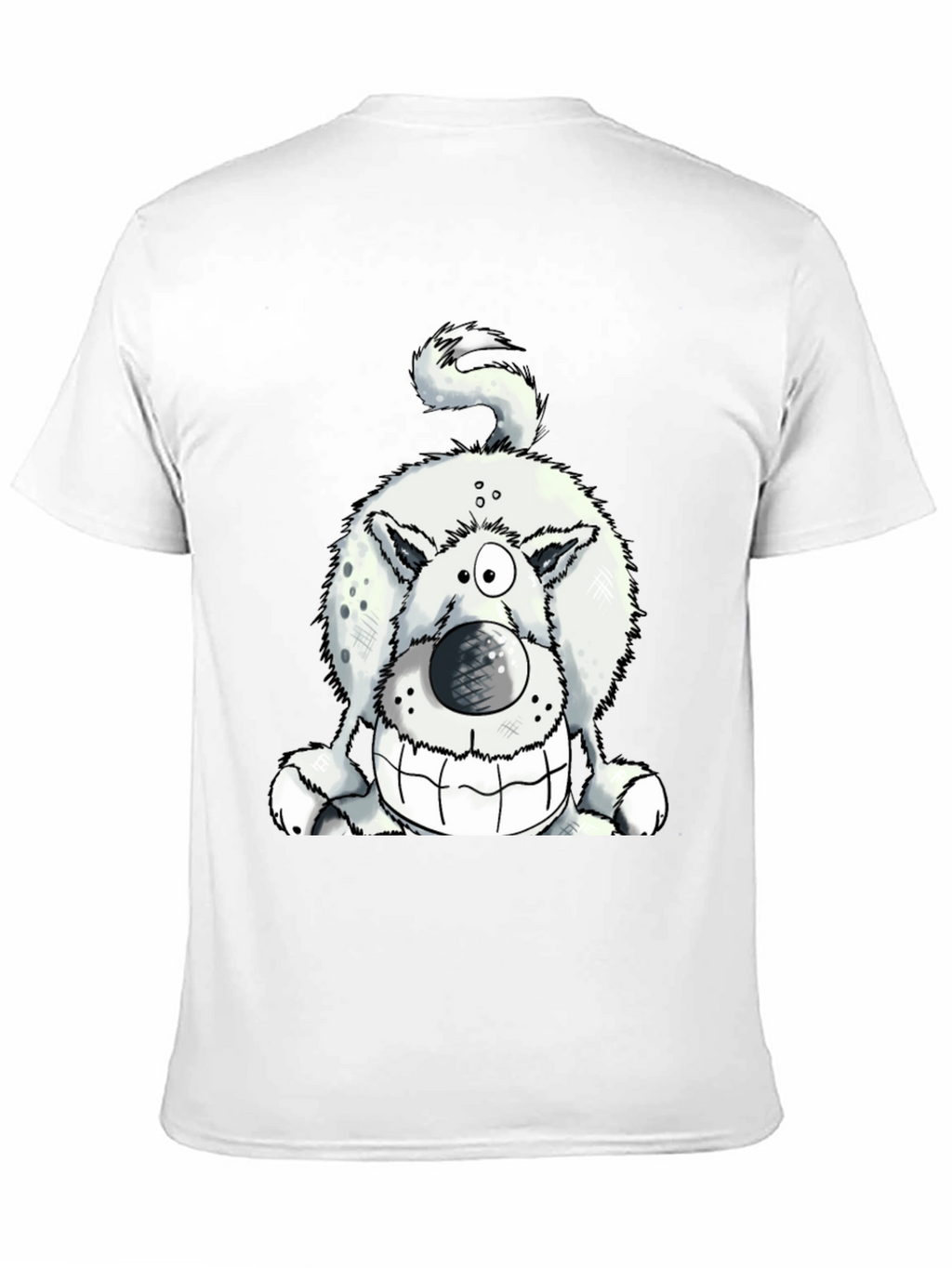 Funny Dog Graphic Tee - Black Cotton T-Shirt