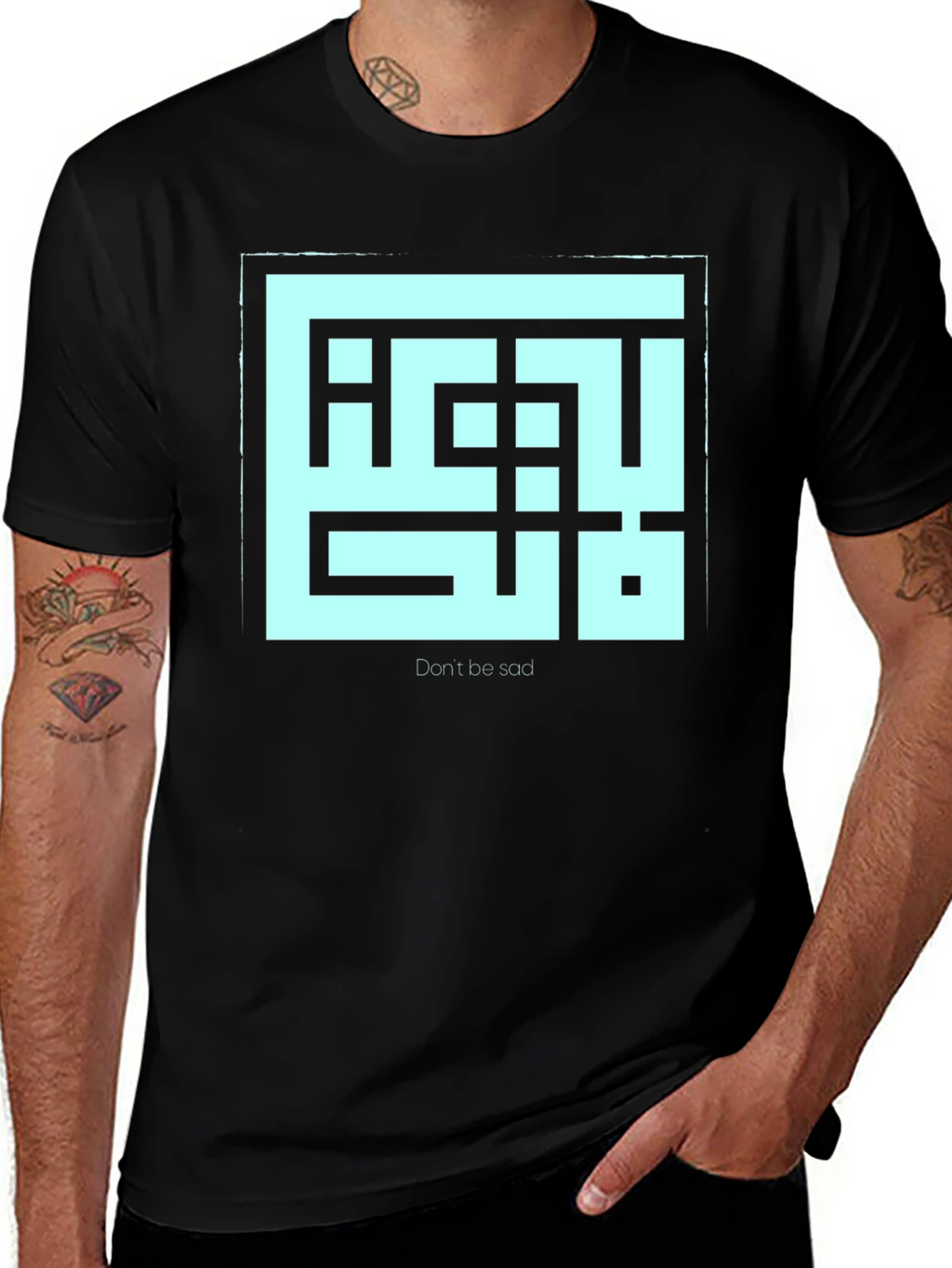Geometric Dont Be Sad Graphic Tee