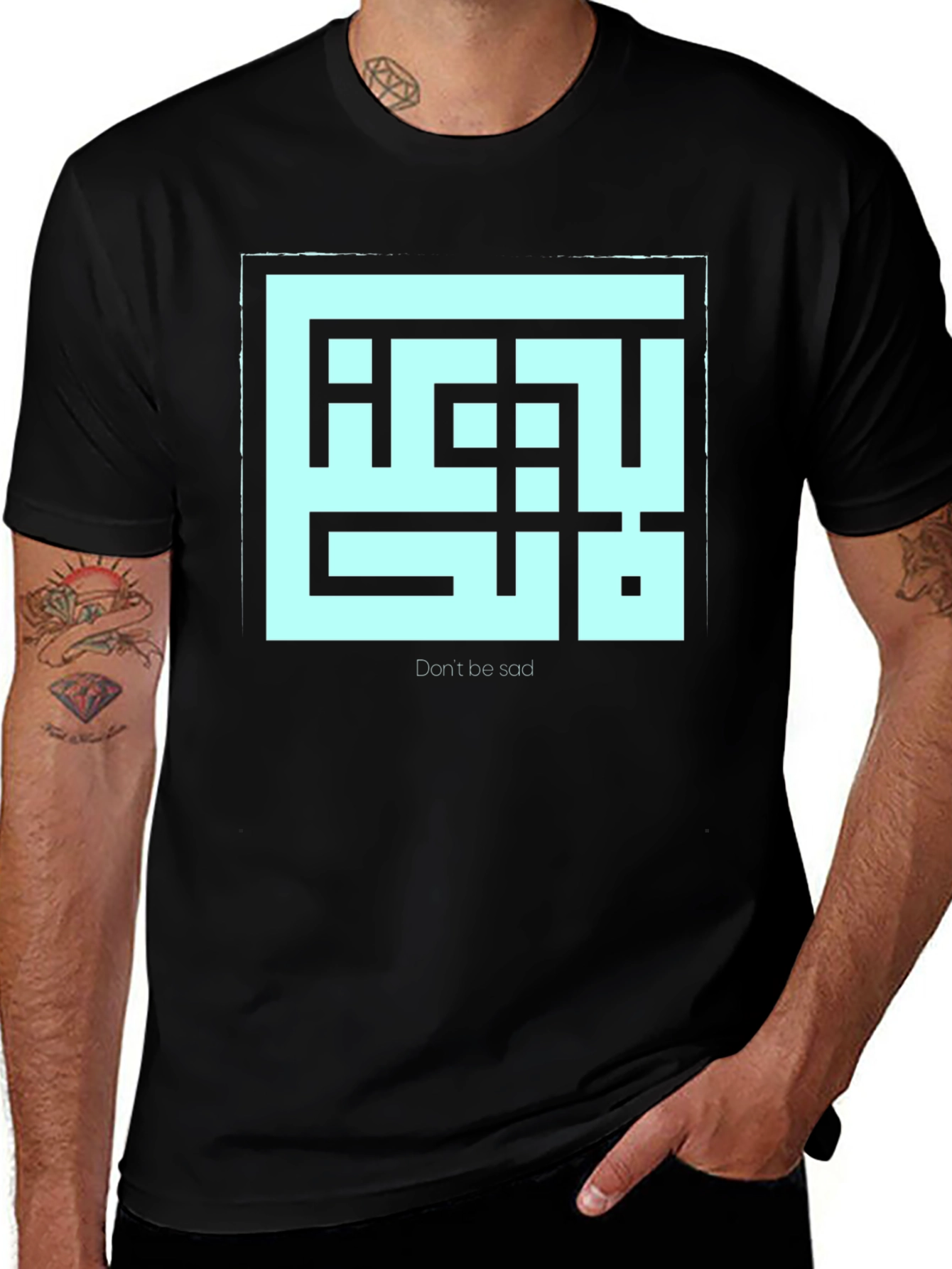 Geometric Dont Be Sad Graphic Tee