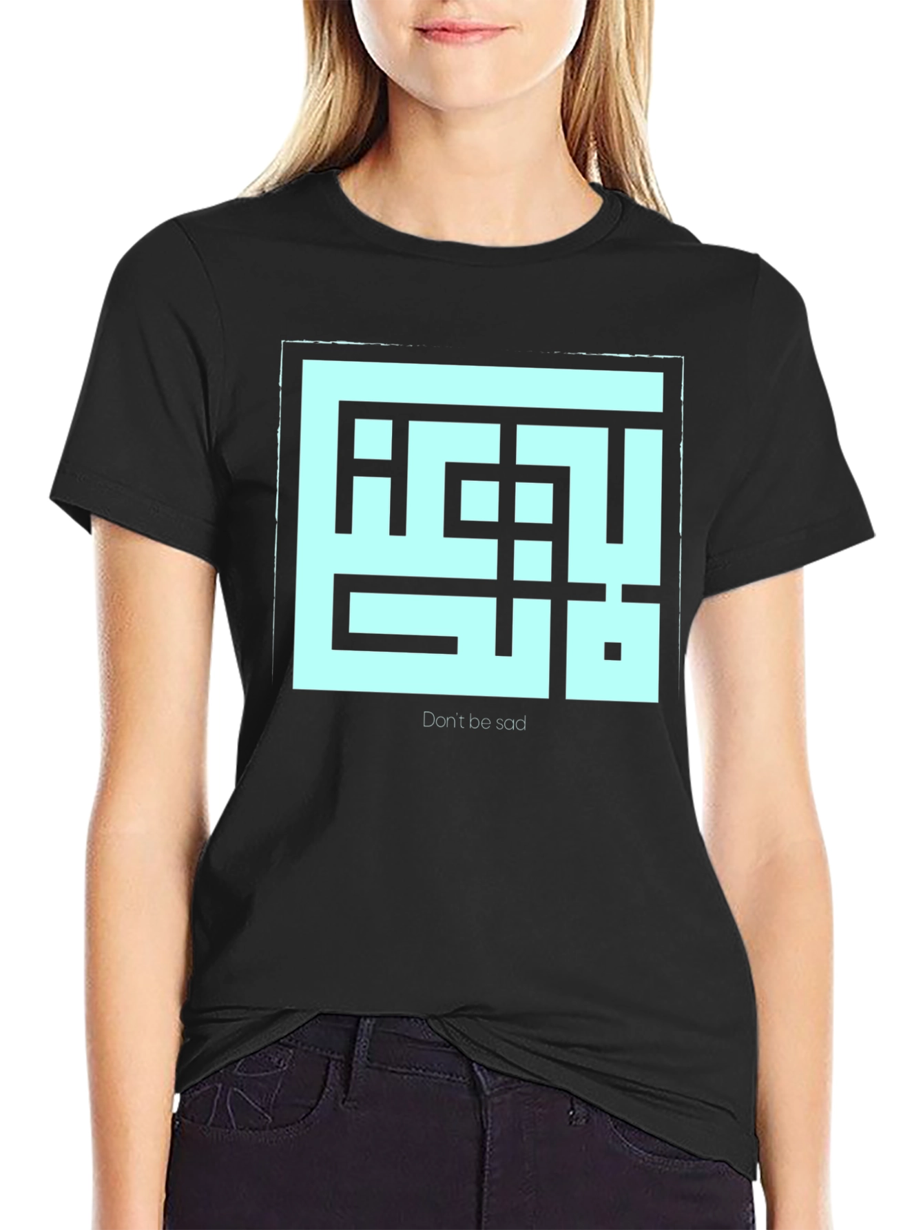 Geometric Dont Be Sad Graphic Tee