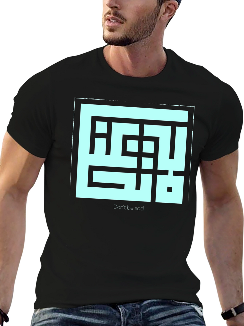 Geometric Dont Be Sad Graphic Tee