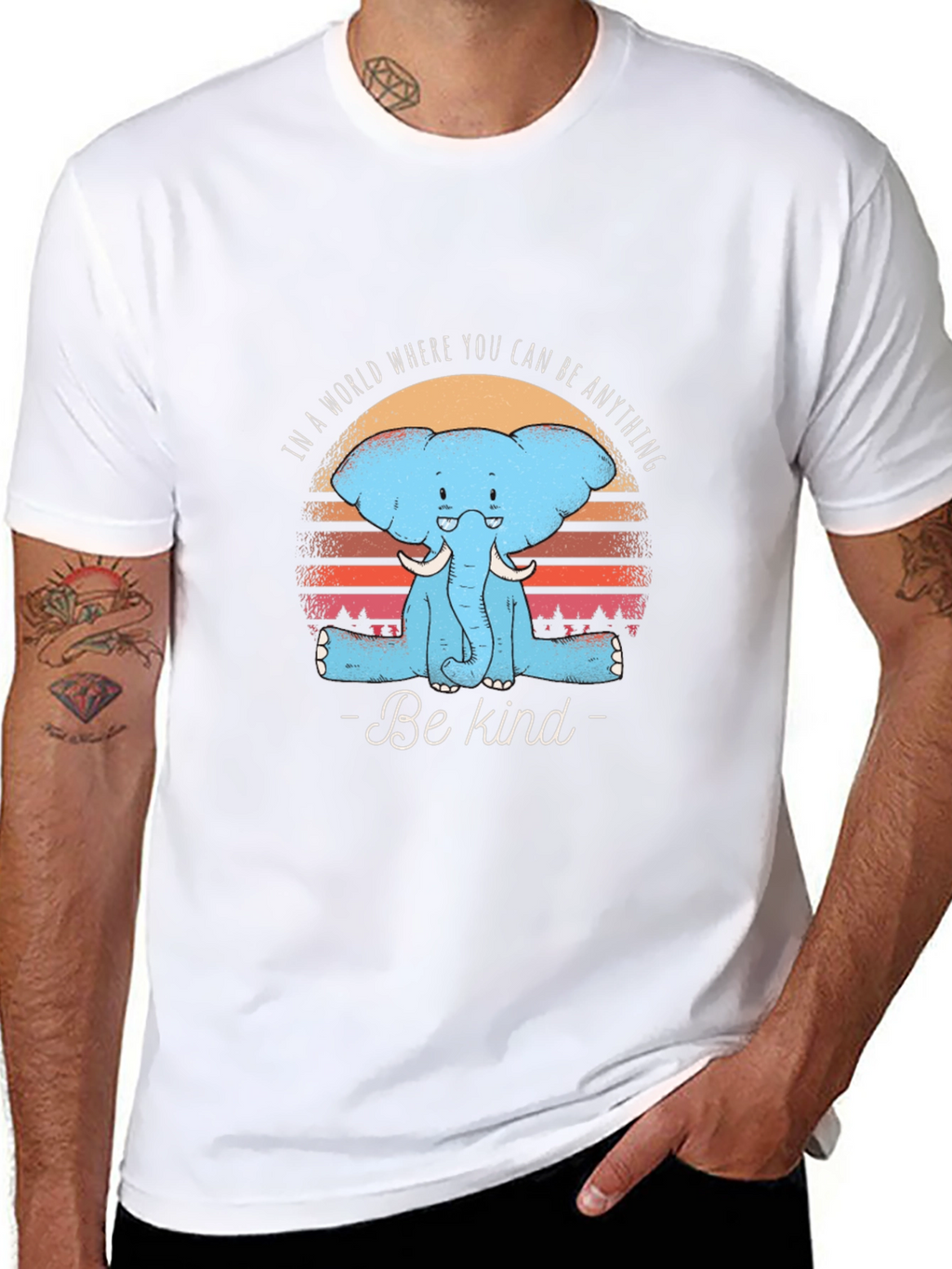 Be Kind Elephant Graphic Tee - Unisex Cotton T-Shirt
