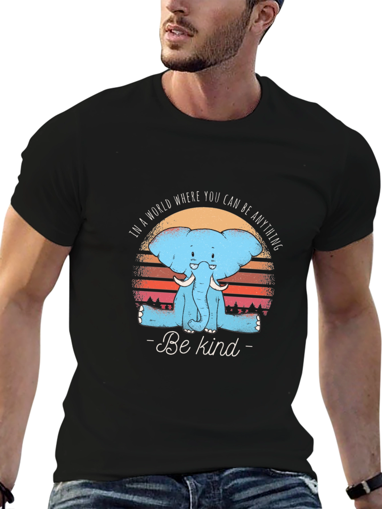 Be Kind Elephant Graphic Tee - Unisex Cotton T-Shirt