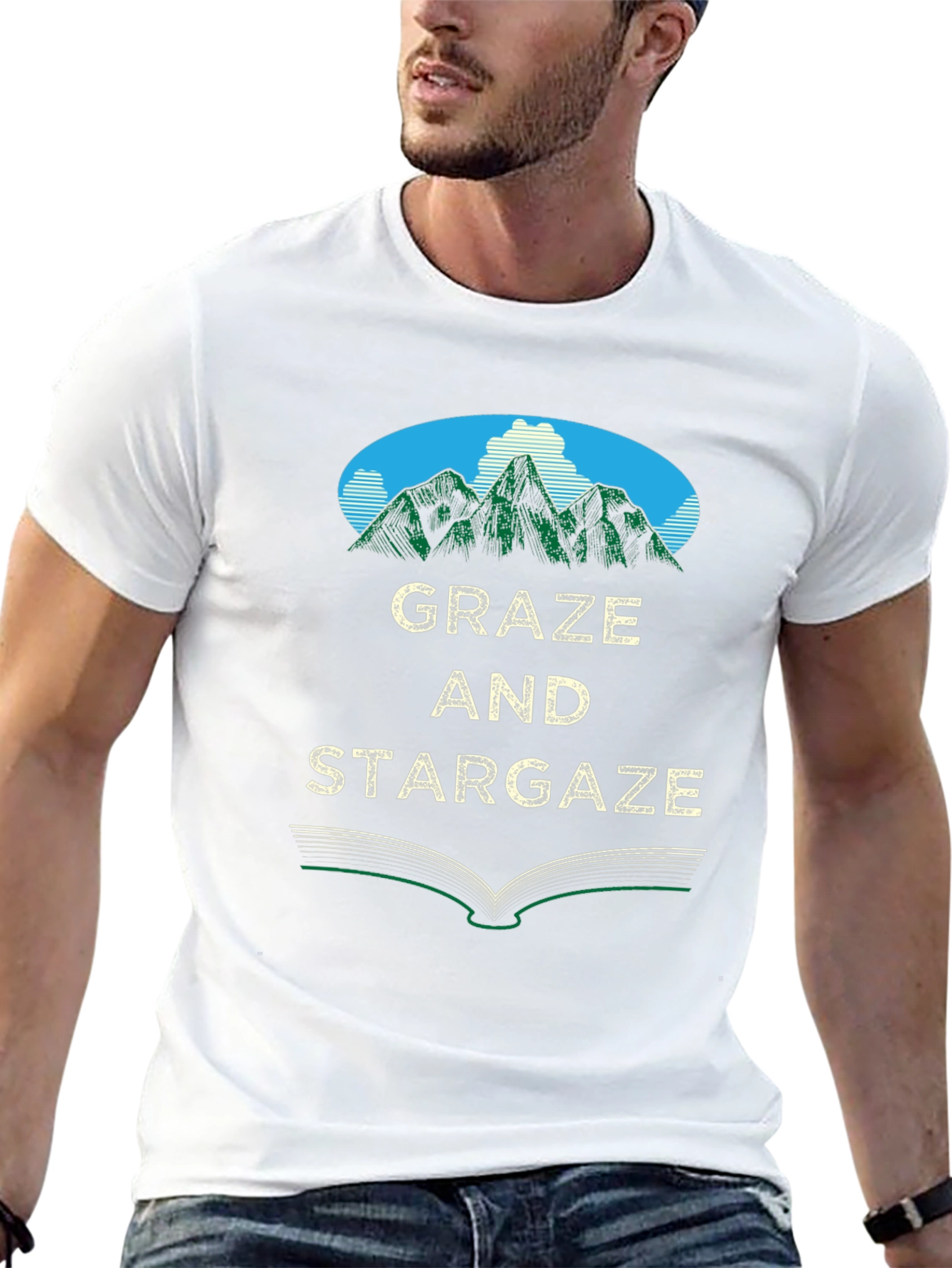 Graze and Stargaze Graphic Tee - Nature Inspired Design