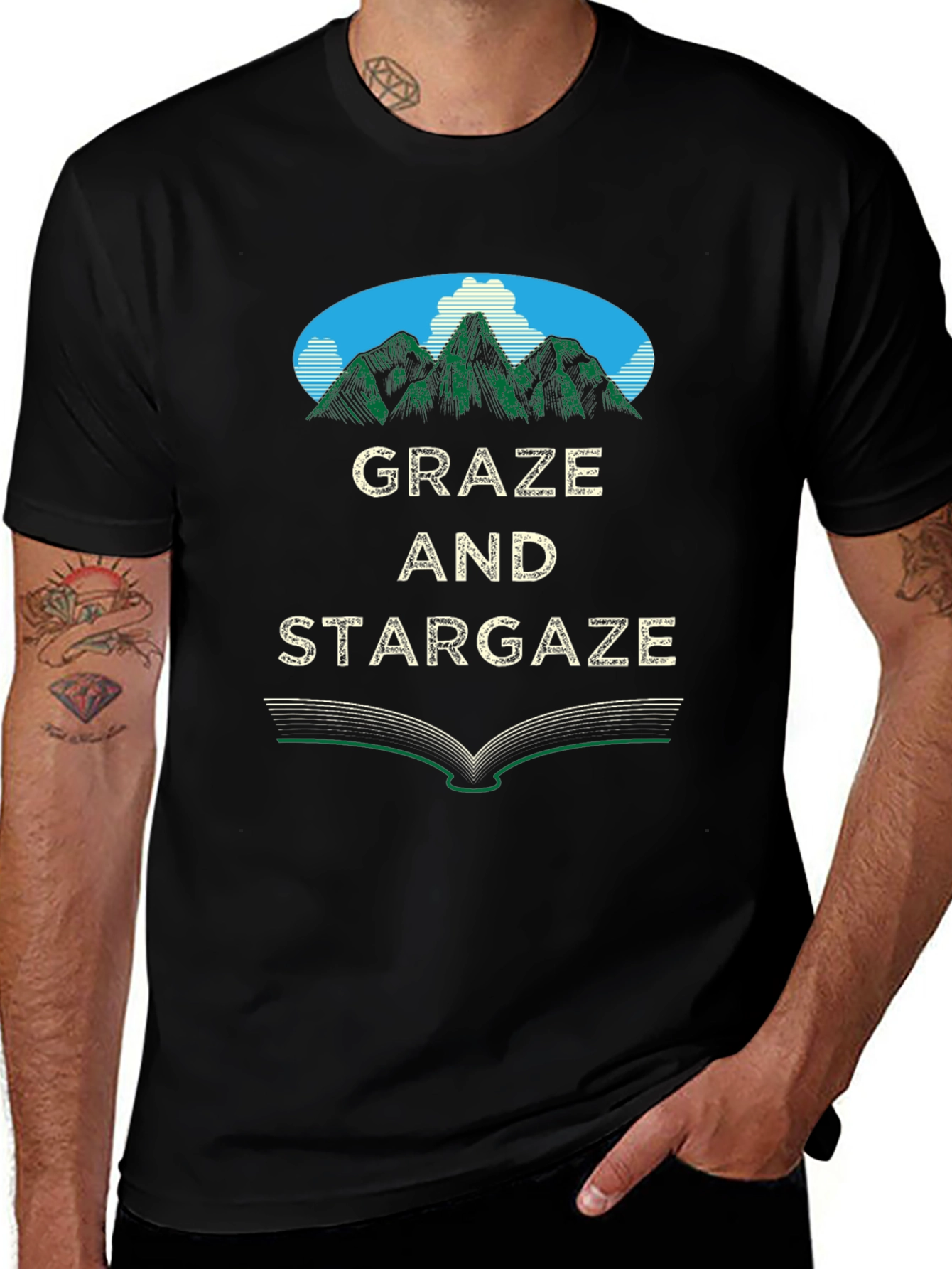 Graze and Stargaze Graphic Tee - Nature Inspired Design