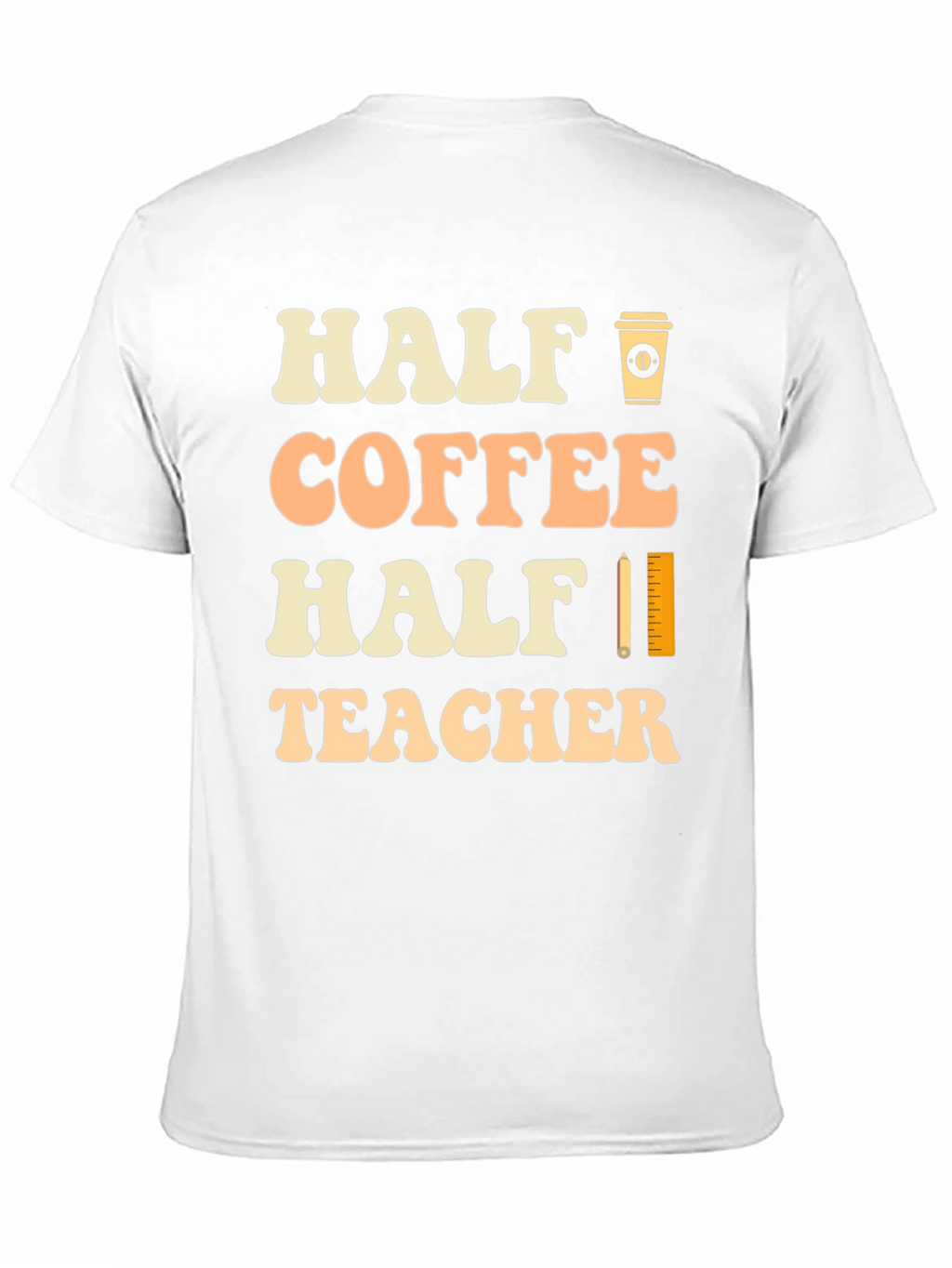 Half Coffee Half Teacher Black Graphic T-Shirt