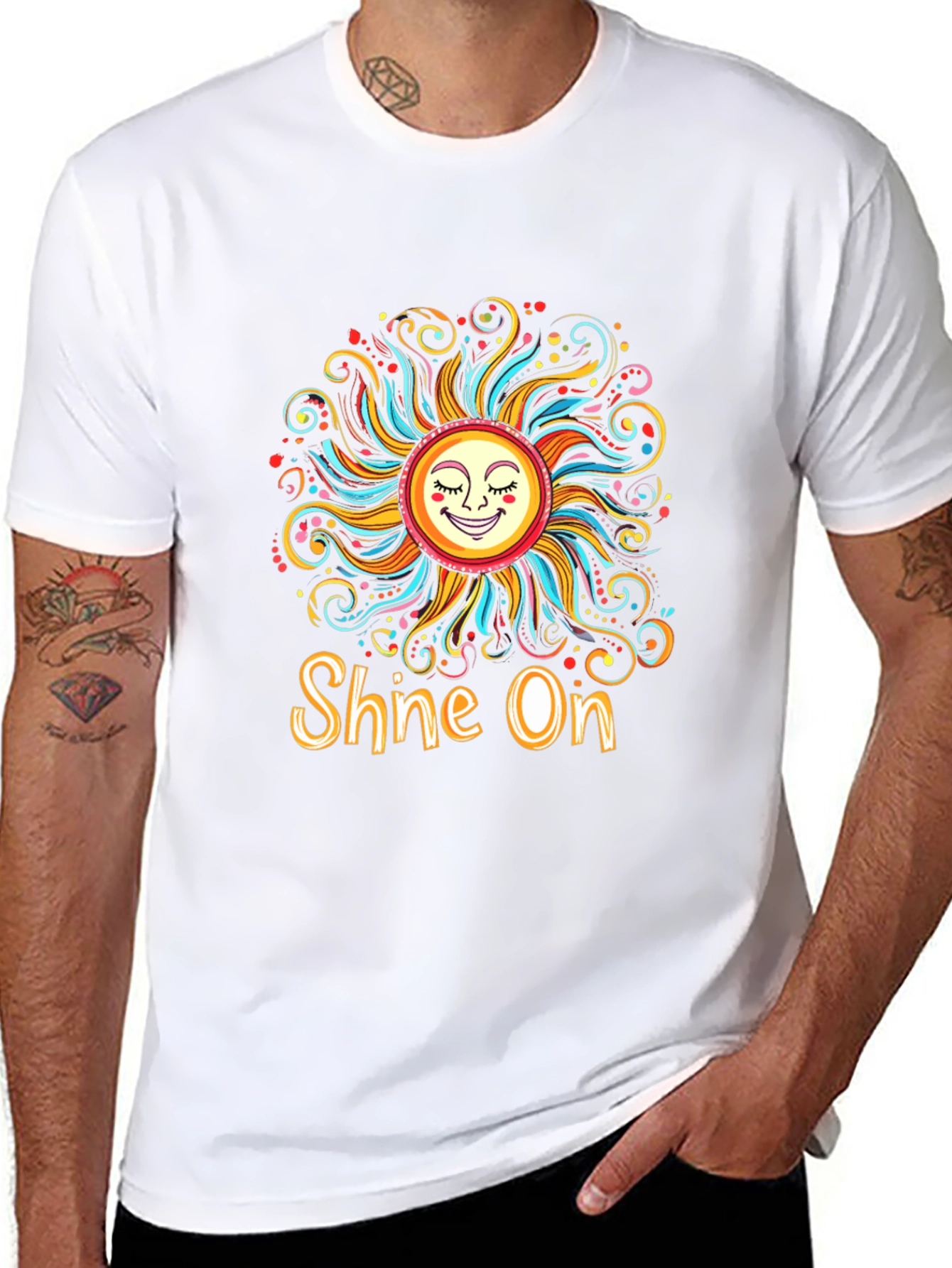 Shine On Graphic Tee - Funky Sun Design