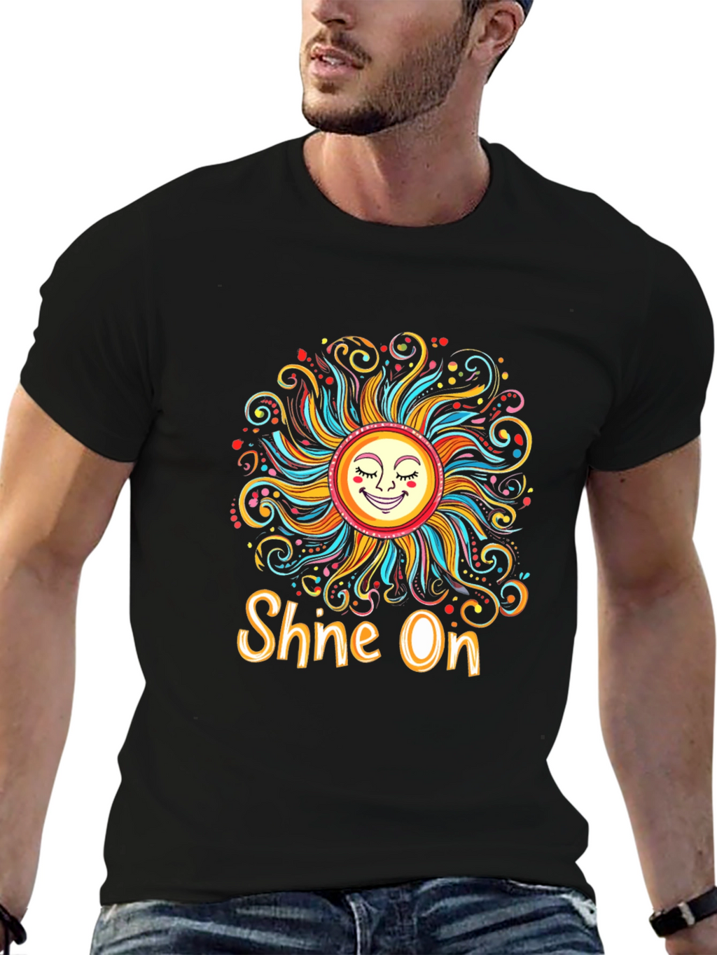 Shine On Graphic Tee - Funky Sun Design
