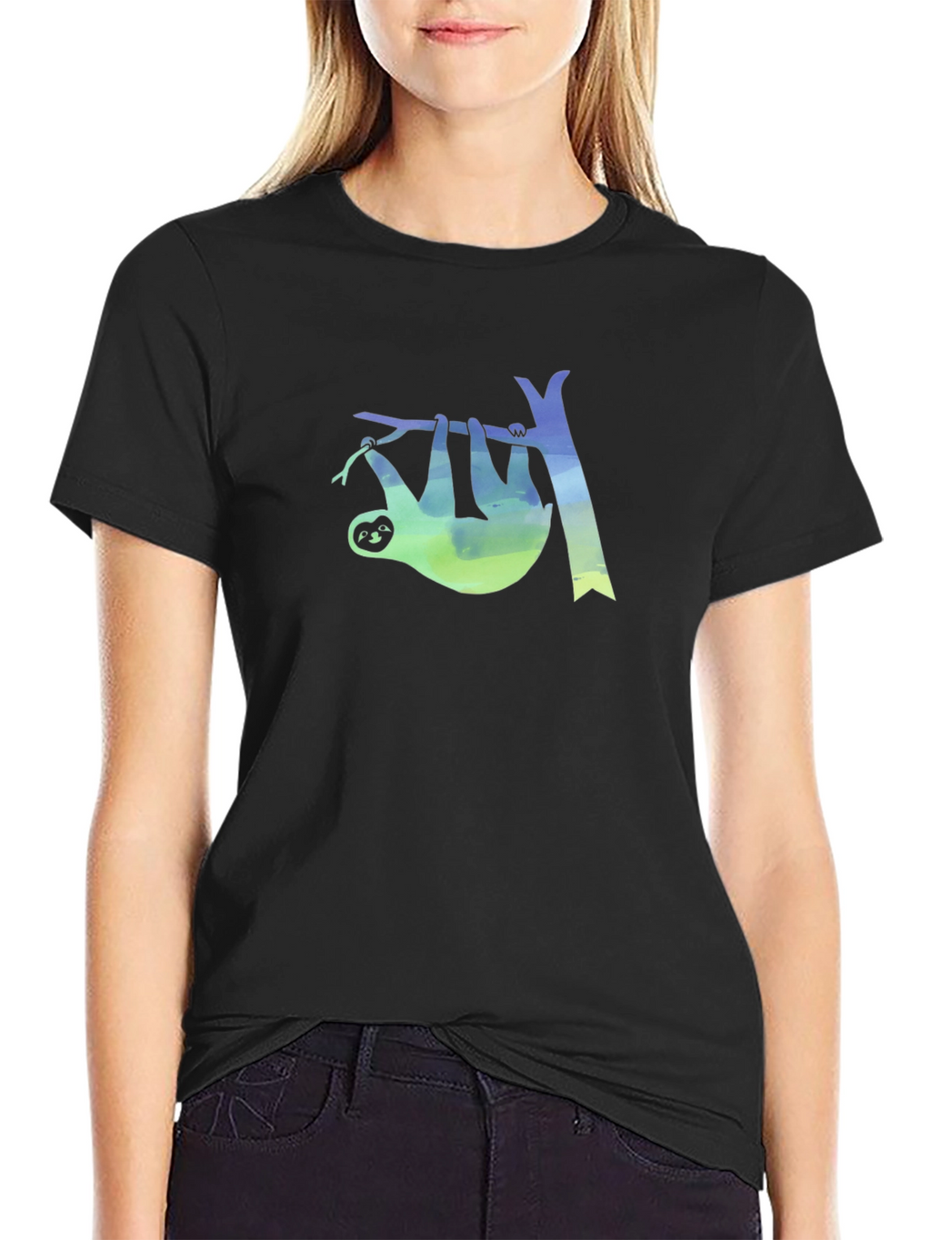 Sloth Tree Graphic Tee - Mens Black T-Shirt