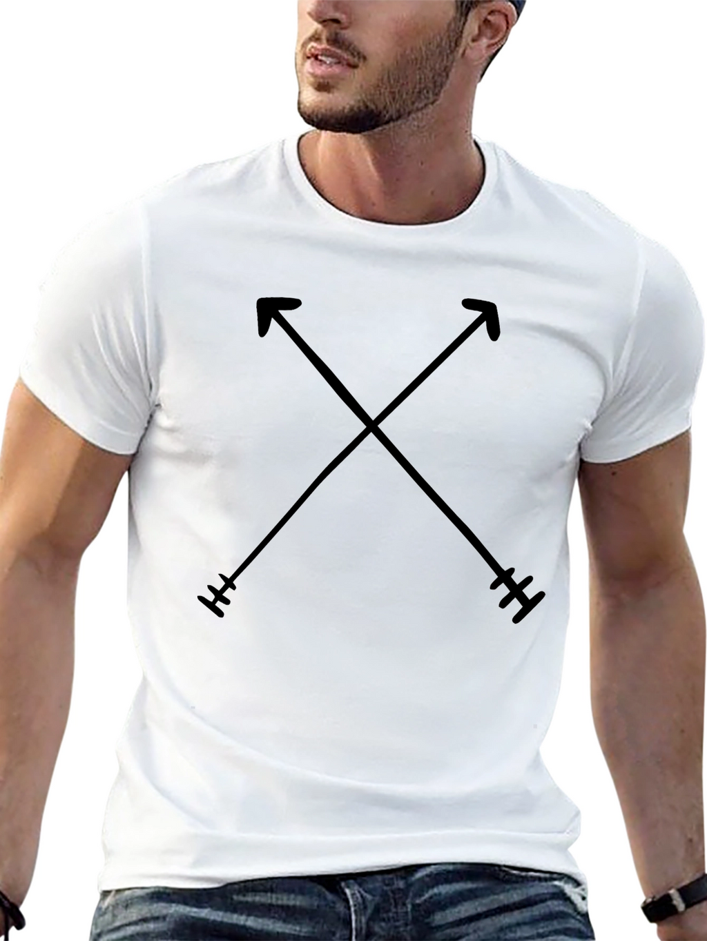 Crossed Arrows Graphic Tee - Black Casual Shirt