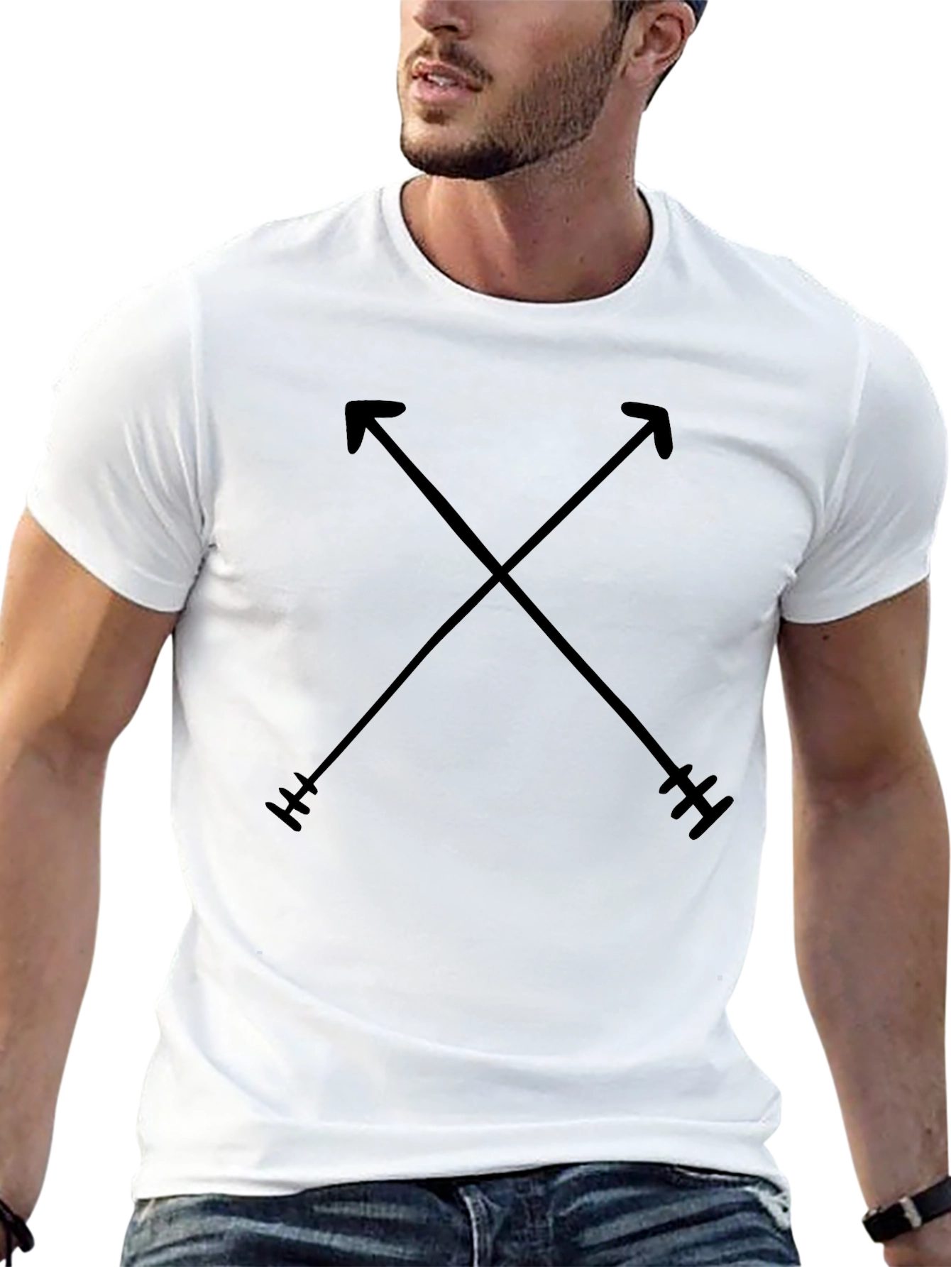 Crossed Arrows Graphic Tee - Black Casual Shirt