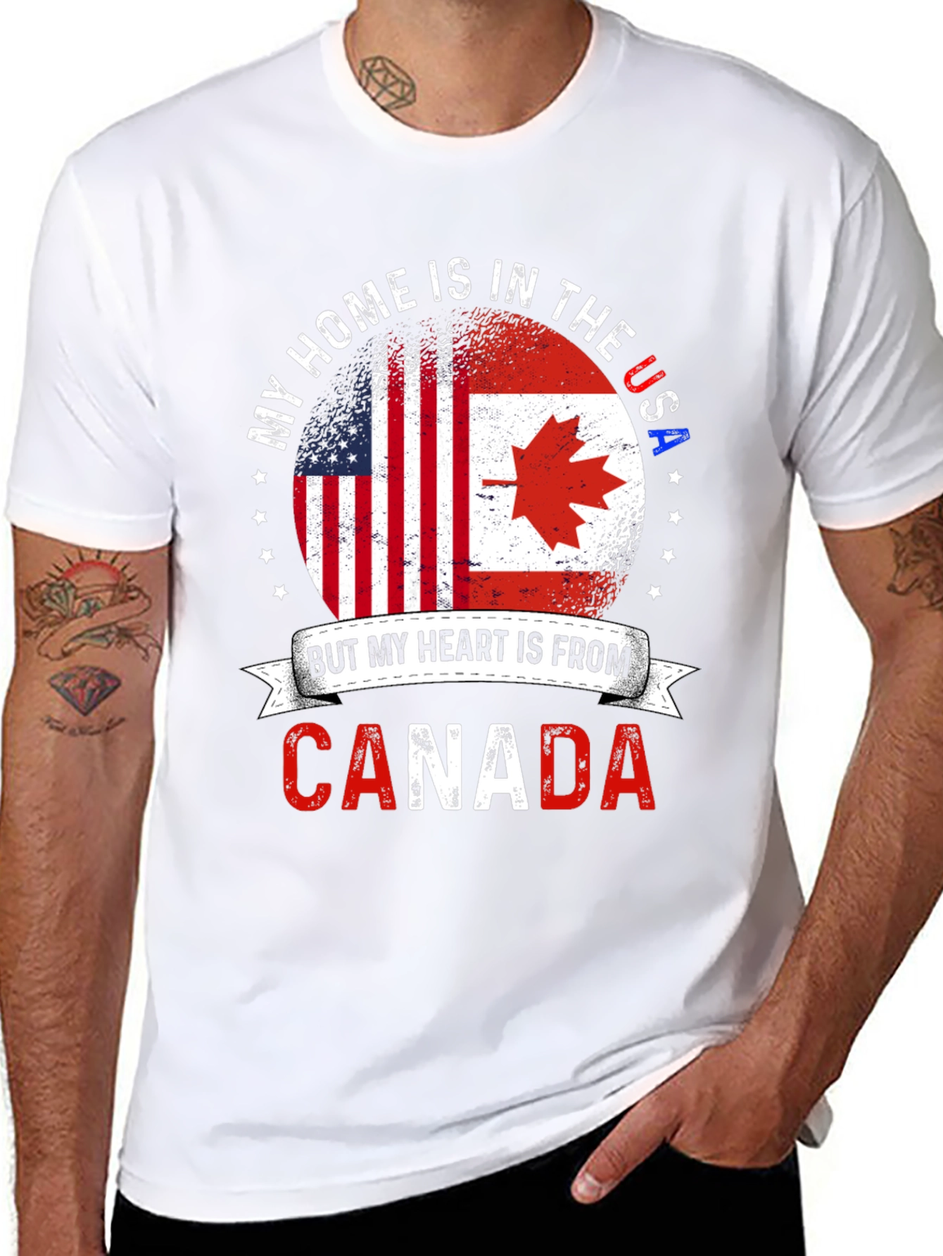 USA Canada Flag T-Shirt